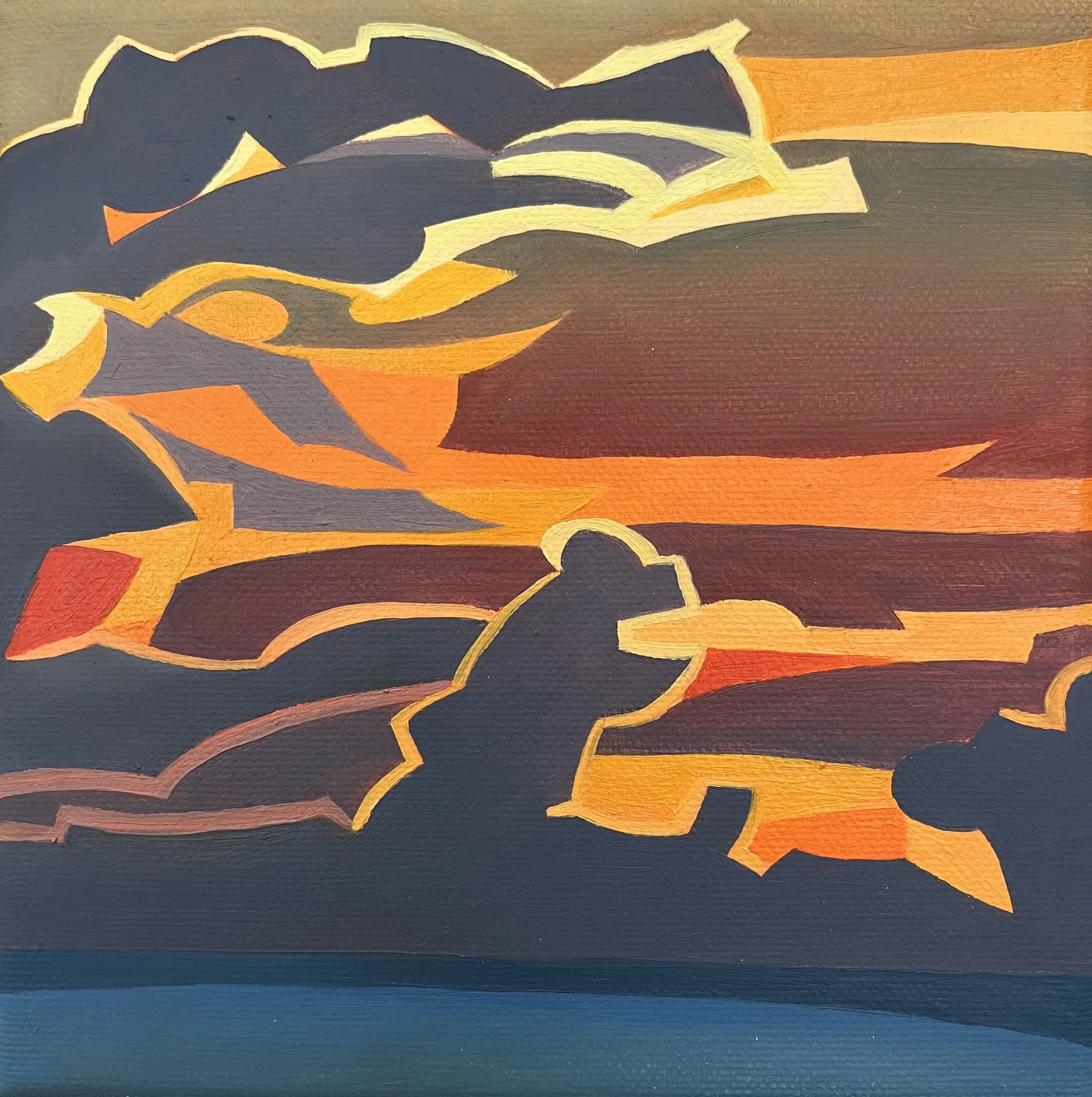 Sun Block, oil & acrylic on canvas, 15 x 15cm.