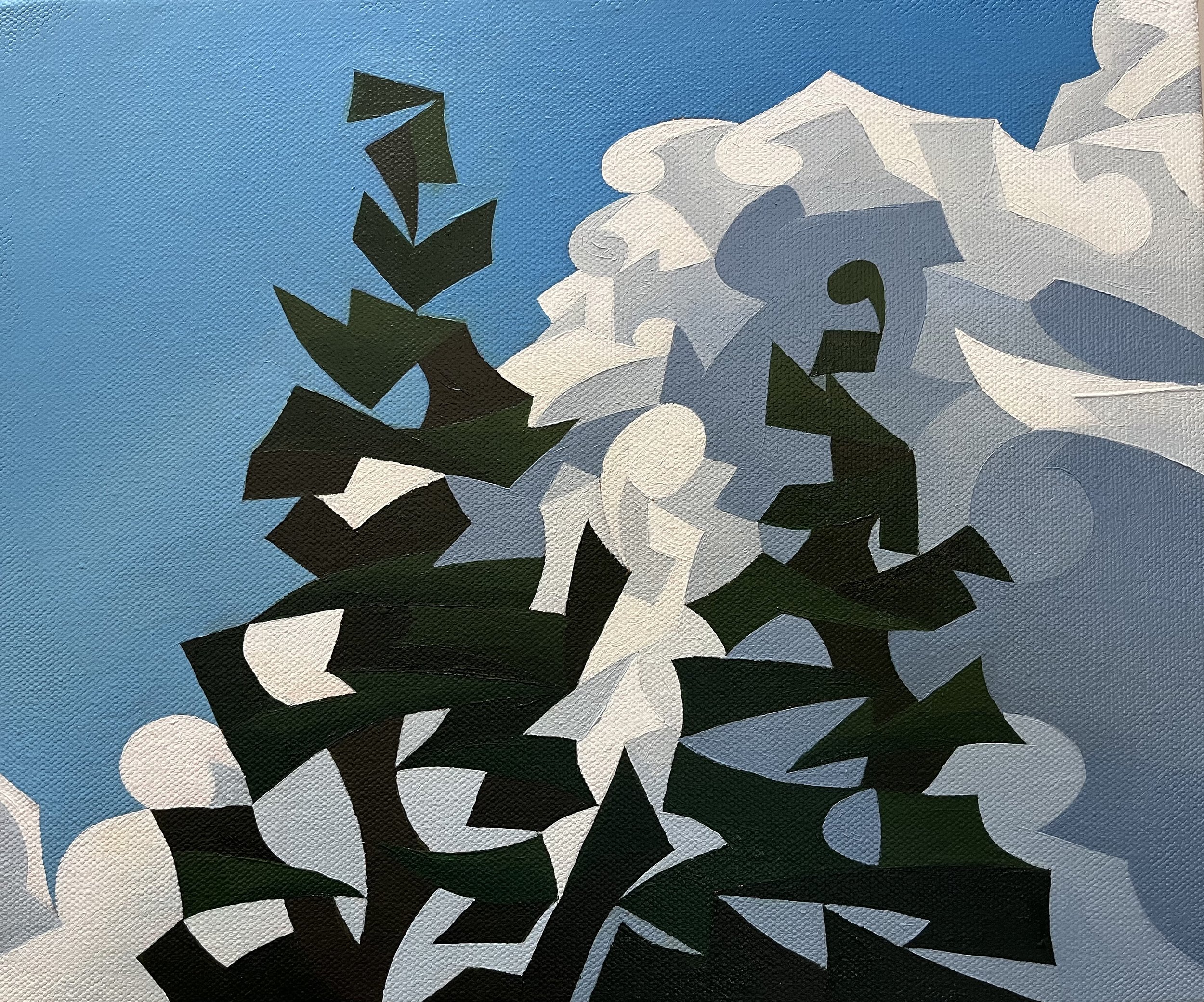 Air V (2025). Oil & acrylic on canvas, 25 x 30cm.