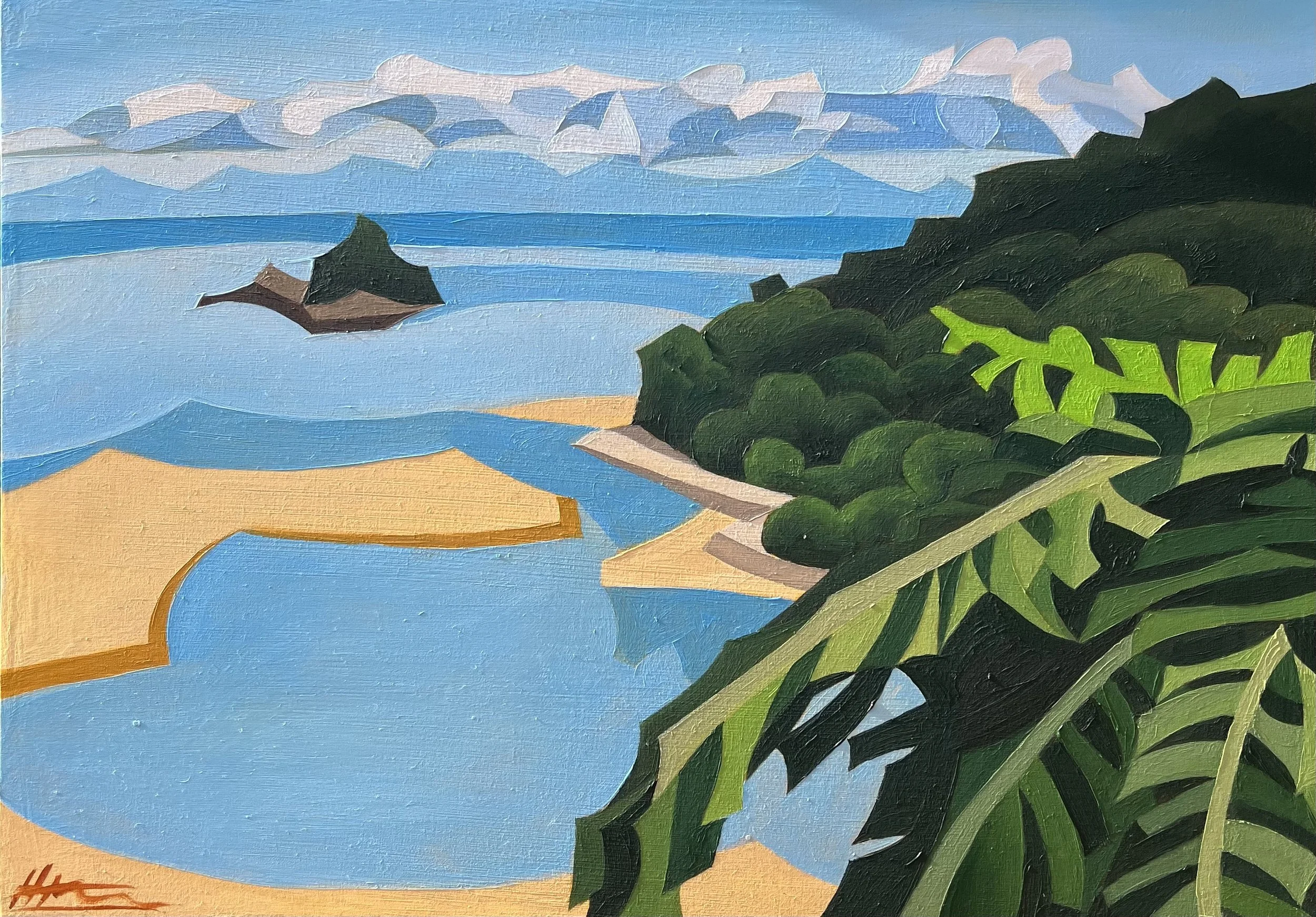 Low Tide, Oil on panel, 21 x 30cm. Sold.
