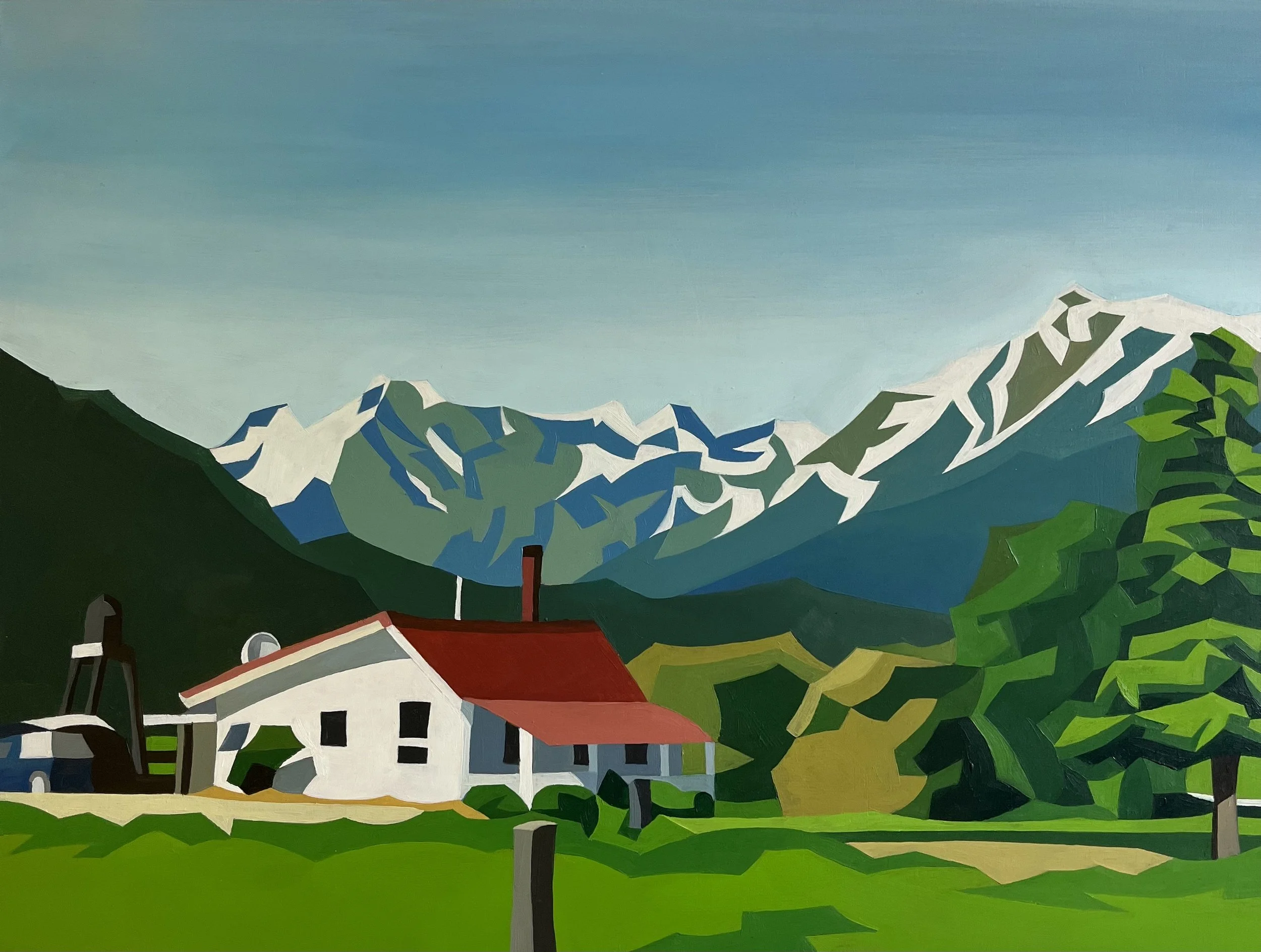 Mountain Living, oil on wood panel, 30 x 40cm.