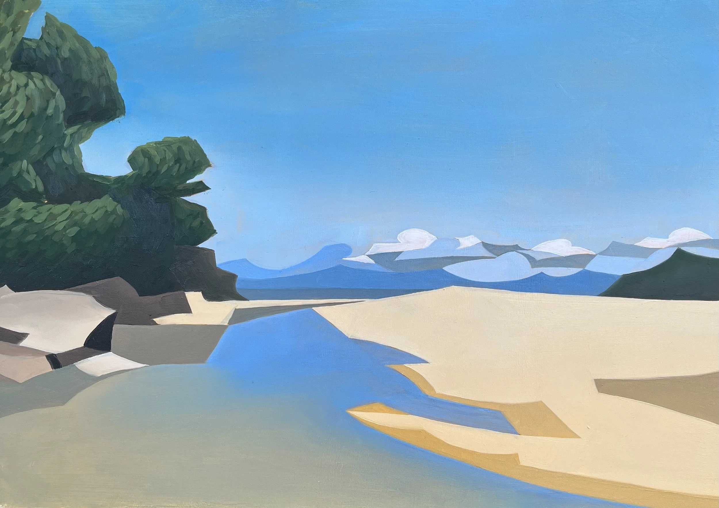 Tidal Sweep, oil on panel, 21 x 30cm.