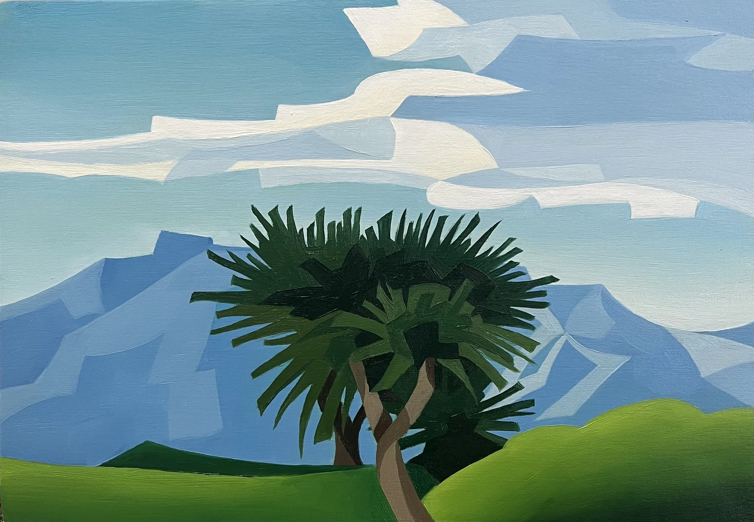 Campsite Ripples, oil on wood panel, 15 x 21cm. Sold. 