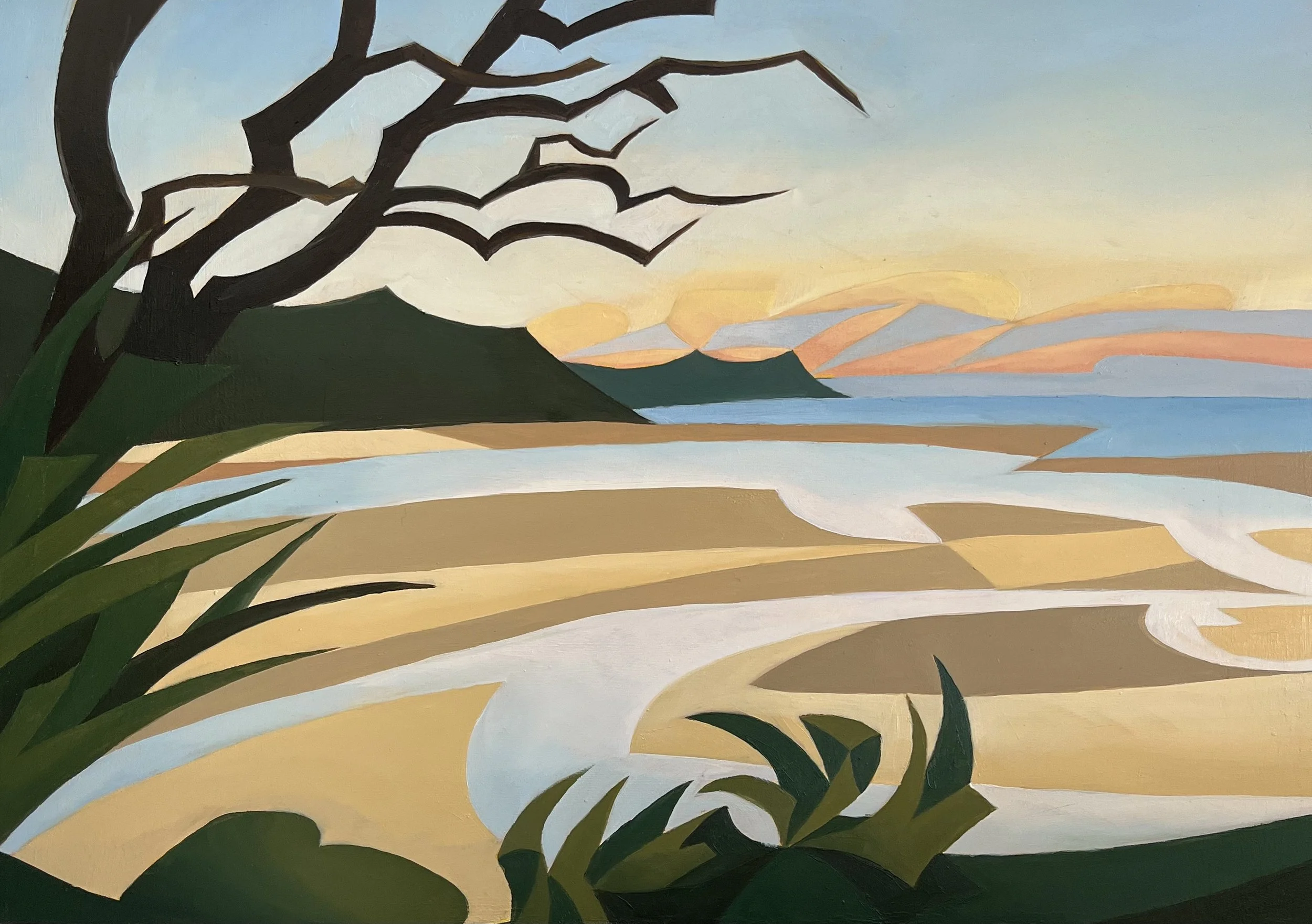 Sunset Sweep, oil on panel, 21 x 30cm.