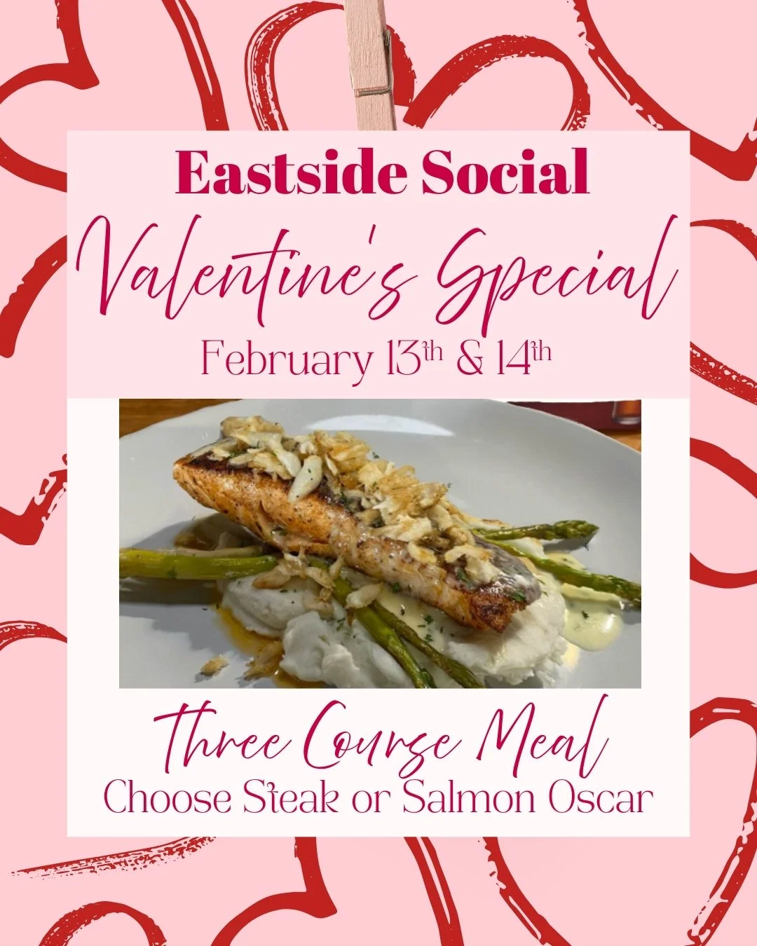 Valentines Day Special- Salmon or Steak Oscar 