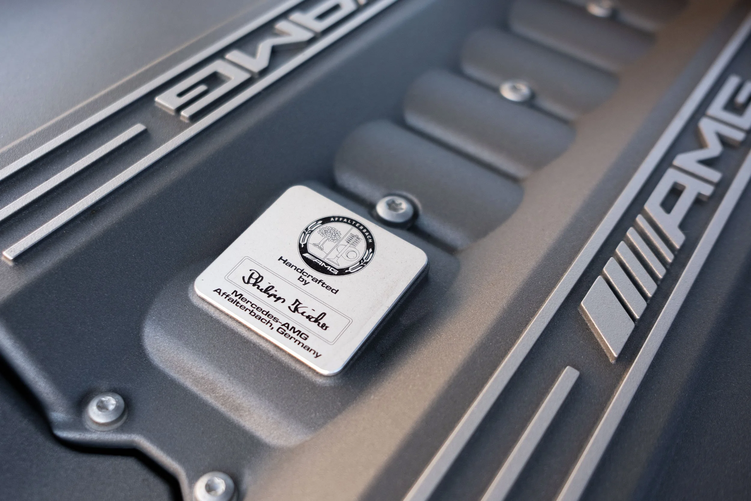 AMG Engine plaque. Handcrafted by Philipp Kircher.