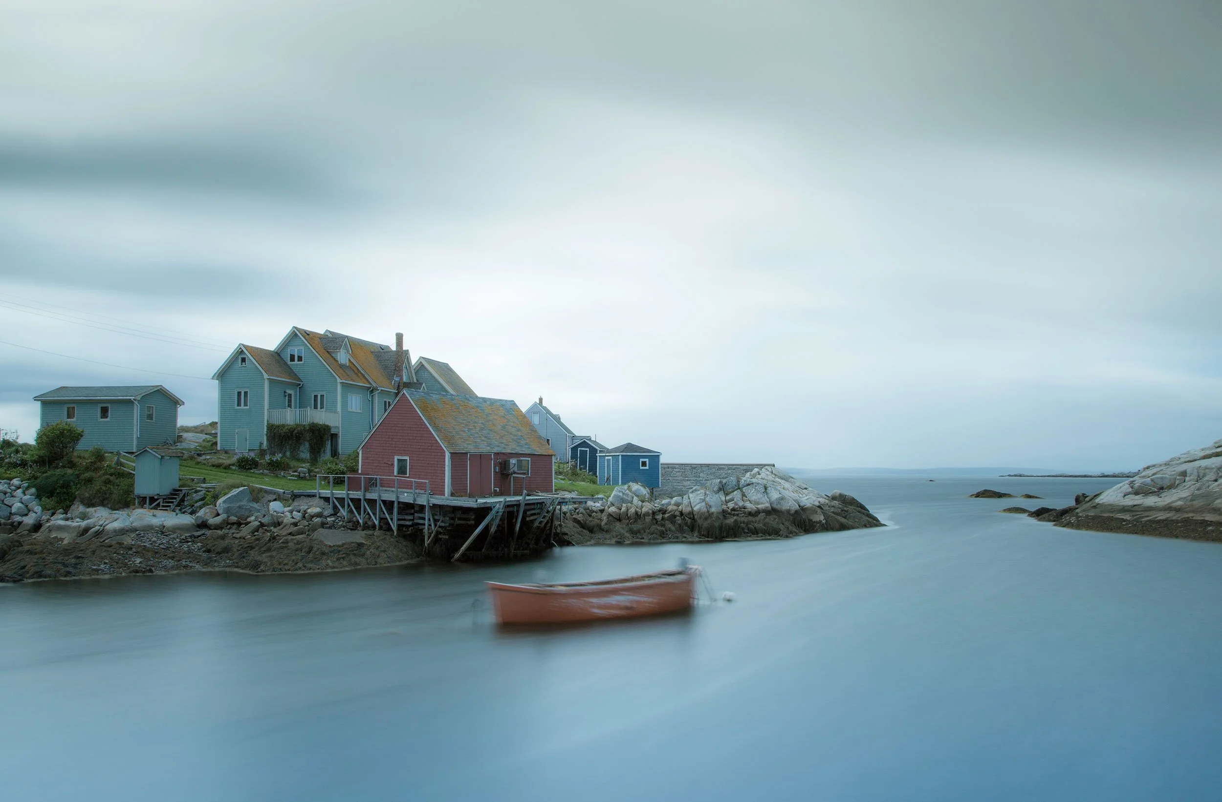 Peggy's Cove, Nova Scotia. Long exposure.
