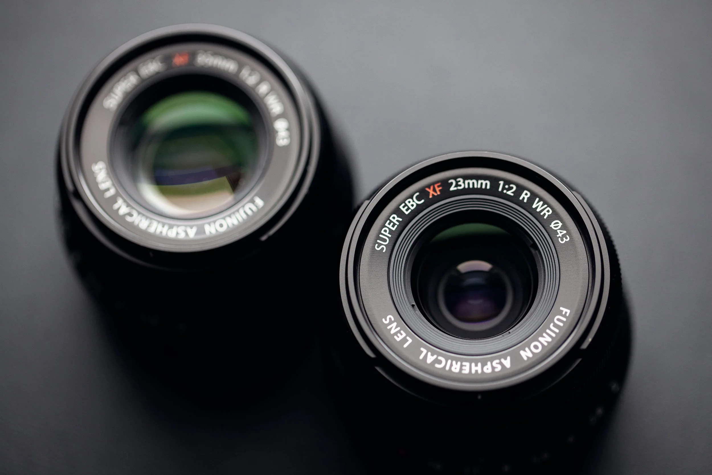 Fuji 23mm and 35mm f/2 lenses.