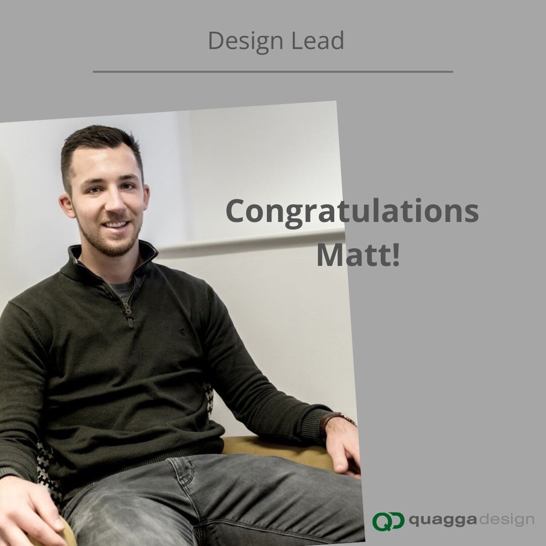 We are thrilled to announce Matt Watts has been promoted to Design Lead.

Congratulations Matt!

#promotion #designlead #design #successionplanning #congratulations