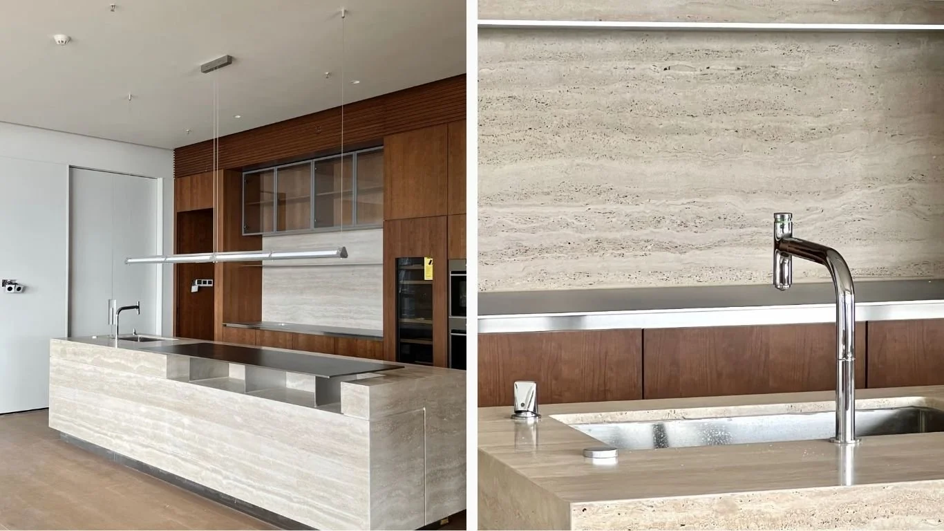 travertine stone kitchen