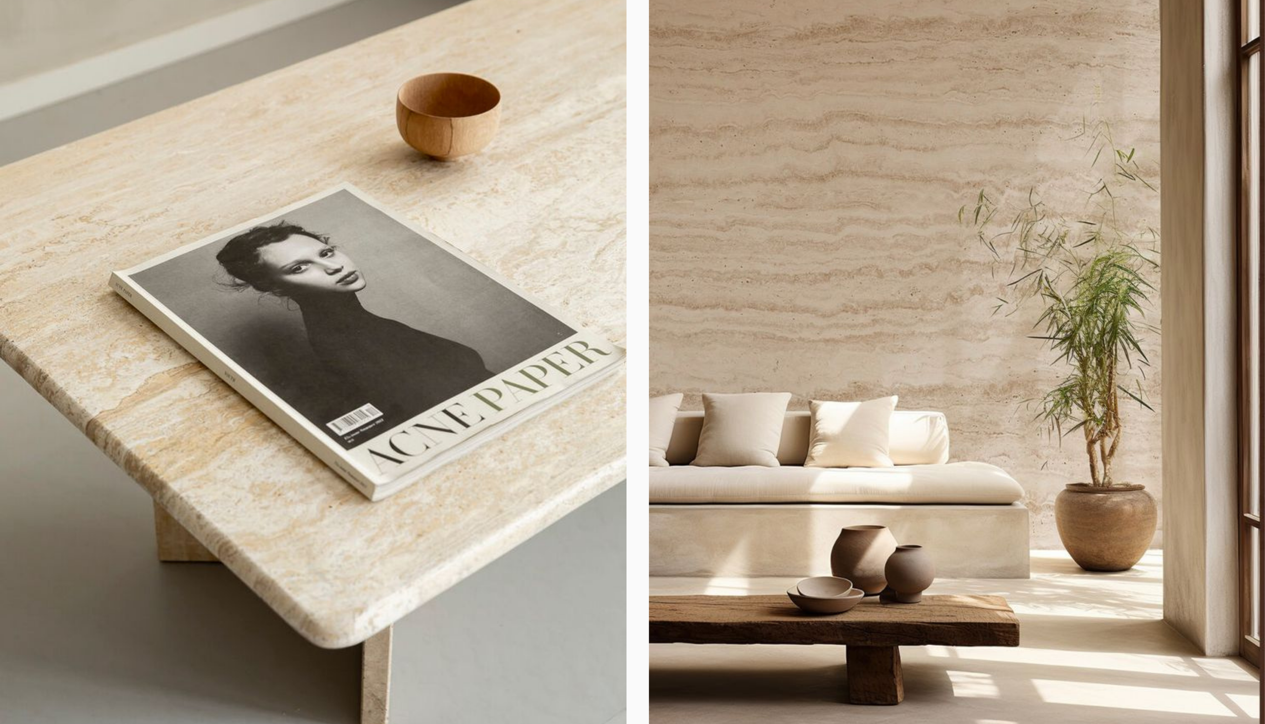 A luxury interior showcasing the dual application of marble tiles for flooring and a custom marble table top in a modern Malaysian home.