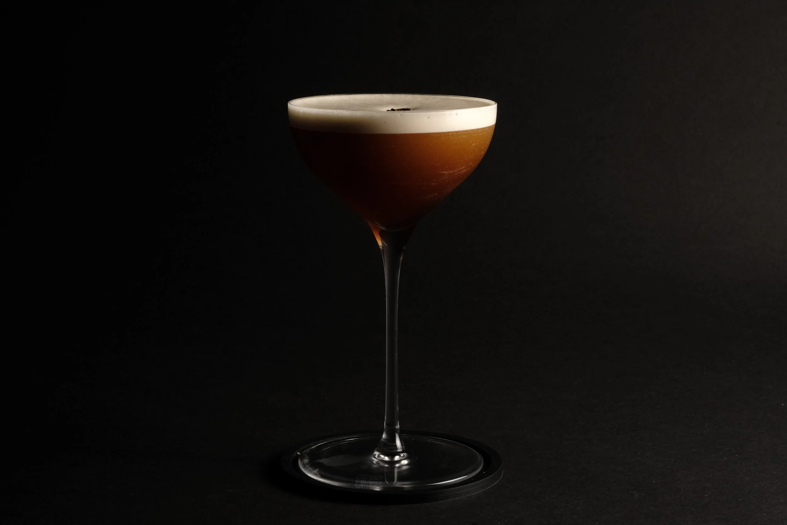 Espresso Martini on black background