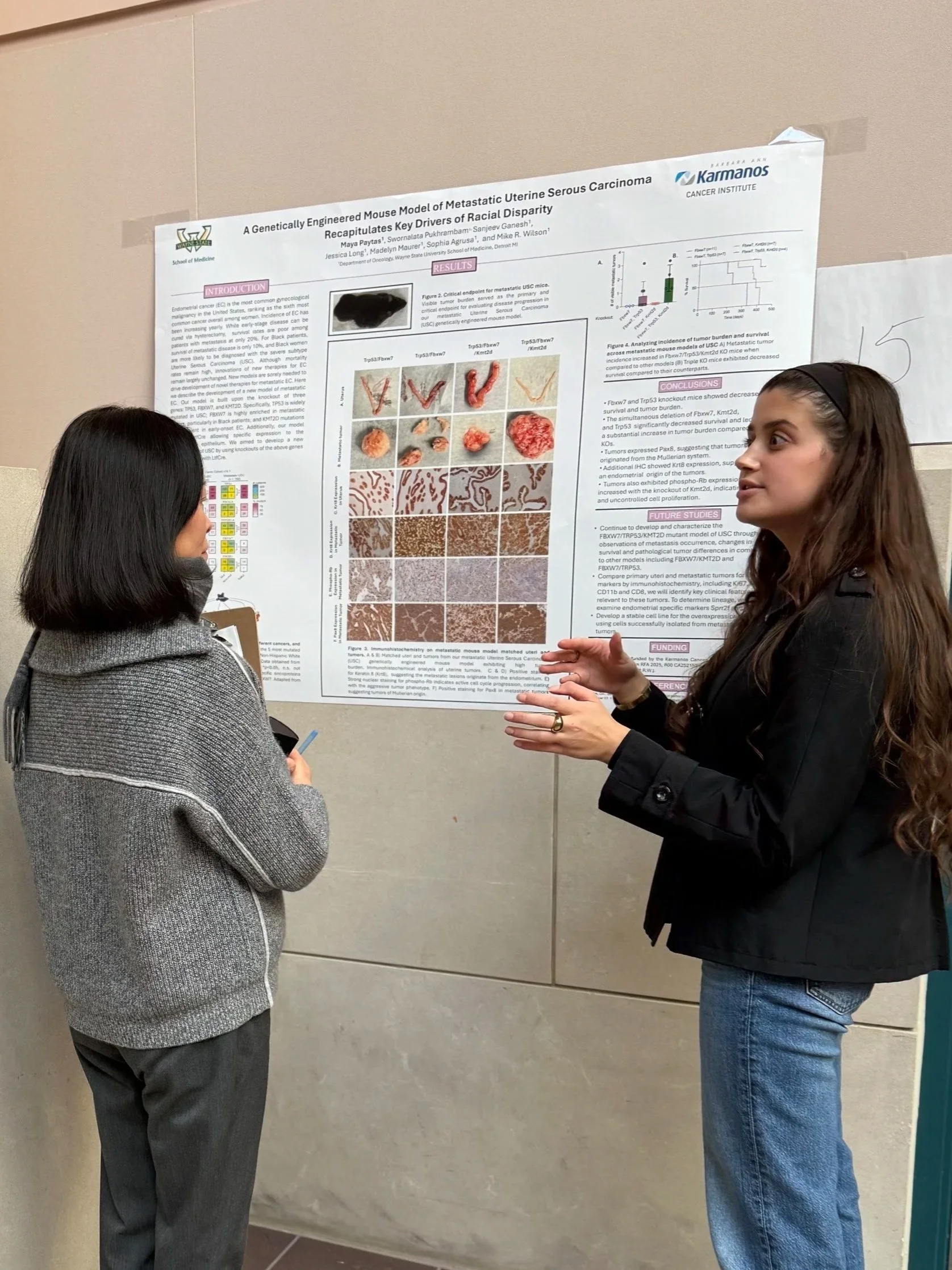 Maya Paytas presenting at the KCI Tumor Biology and Microenvironment symposium