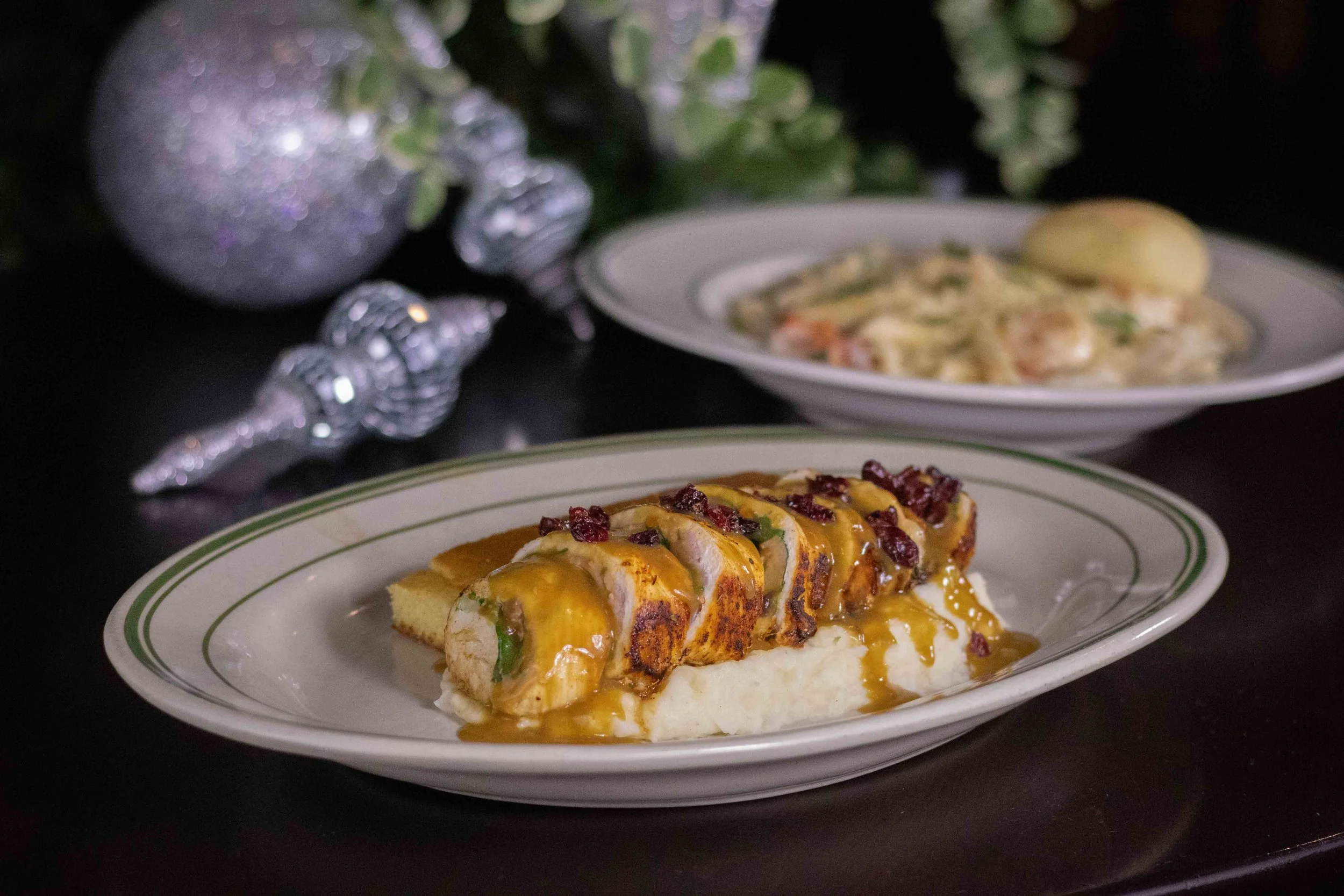 Stuffed Chicken Roll Lucky's 13 Pub Monthly Menu Features