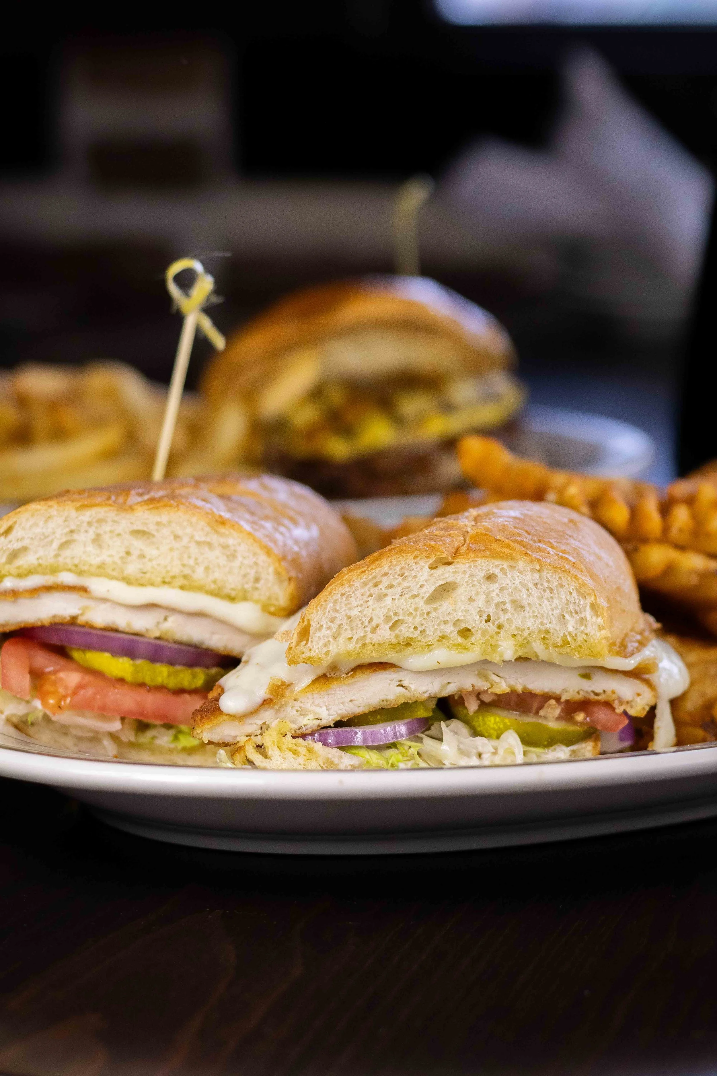 Artichoke Chicken Sandwich Lucky's 13 Pub Monthly Menu Features