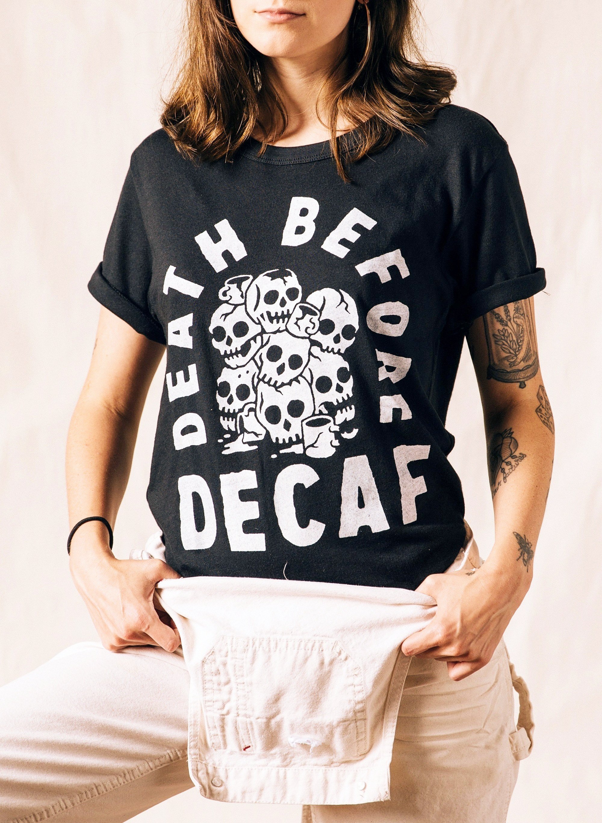 Death-Before-Decaf-Cheeky-Unisex-Adult-Hand-Screen-Printed-Skull-T-shirt-For-Coffee-Addicts-and-Espresso-Lovers