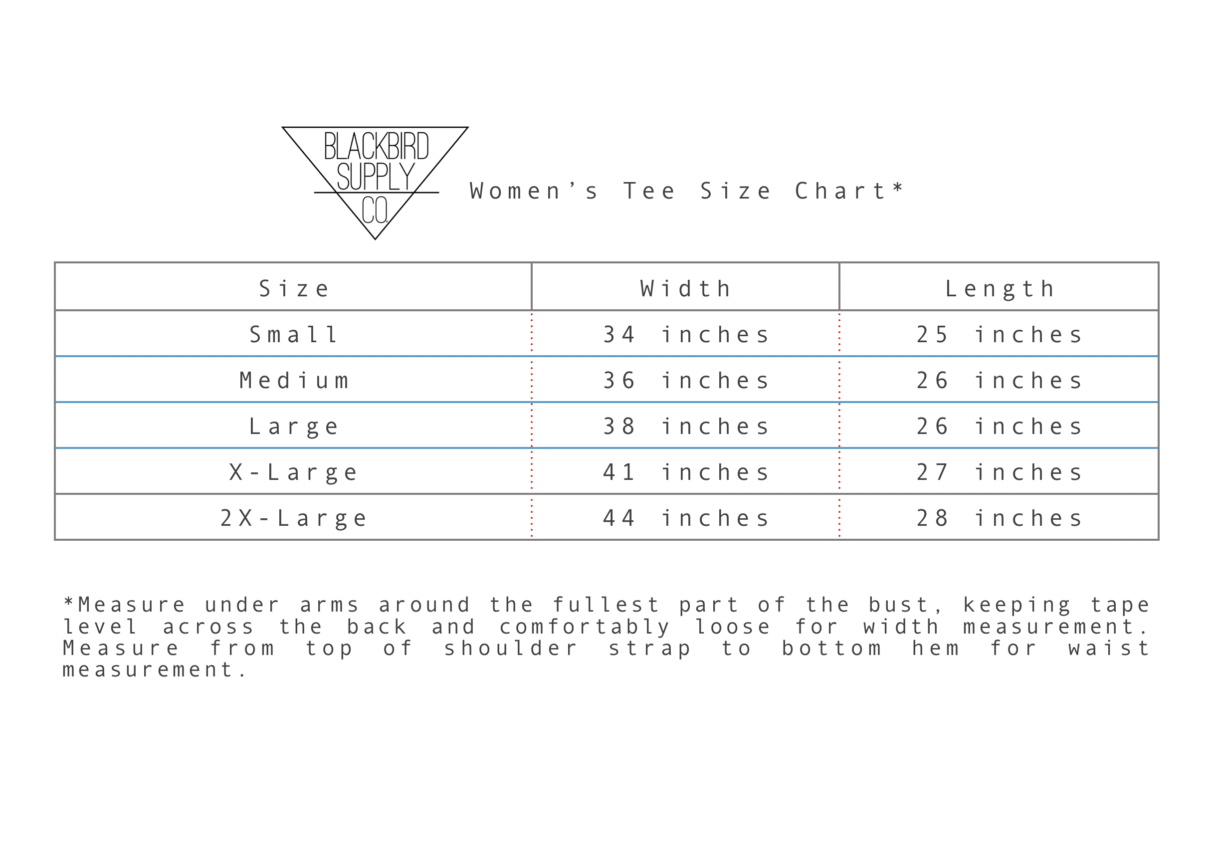 Blackbird Women's size chart.png