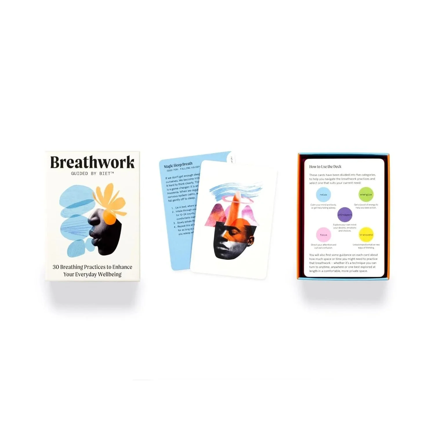 Breathwork Guided by Biet: 30 Breathing Practices to Enhance Your Everyday Wellbeing | Stunning Deck for Self Care + Introspection