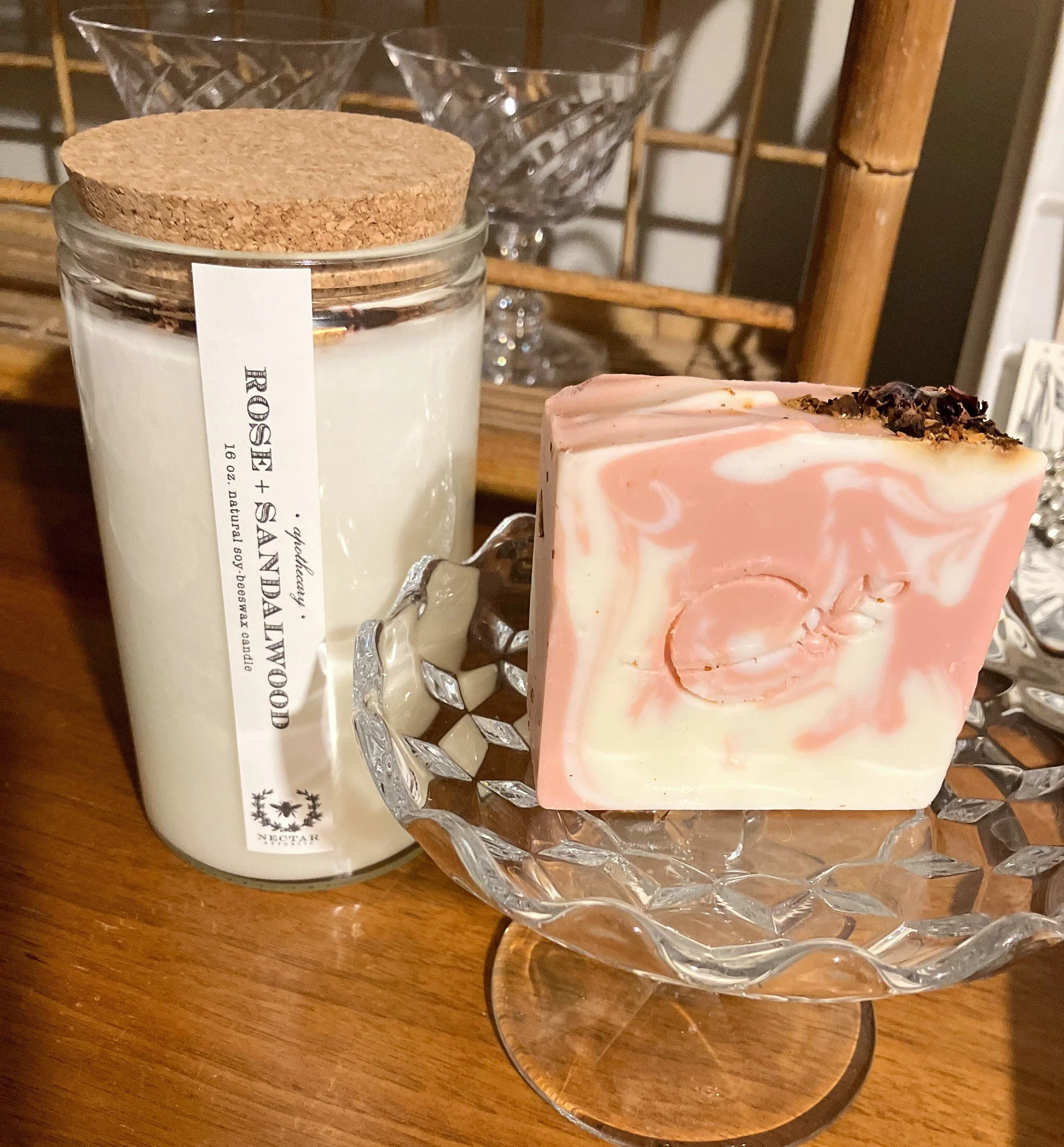 Eco Luxury Rose Spa Gift | Apothecary Candle, Artisan Soap,  Tea + 1950s Teacup, Jane Austen Love & Friendship Book—an elegant, sustainable self-care ritual