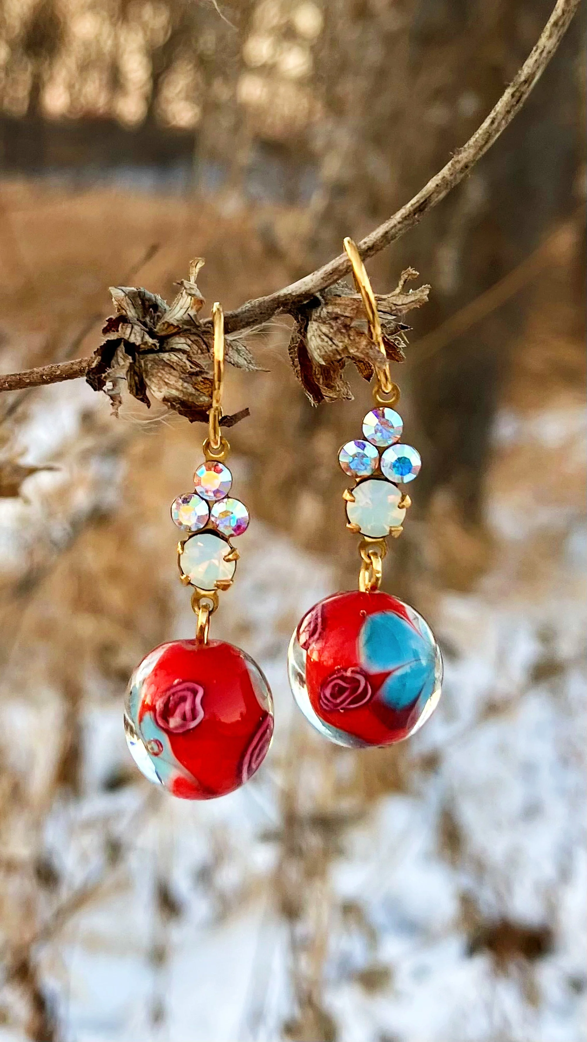 Luxury Handmade Earrings w/ Vintage Preciosa Crystal Rhinestones + Murano Glass | Stunning One of a Kind Artist Made Jewelry w/ a Soul Gift
