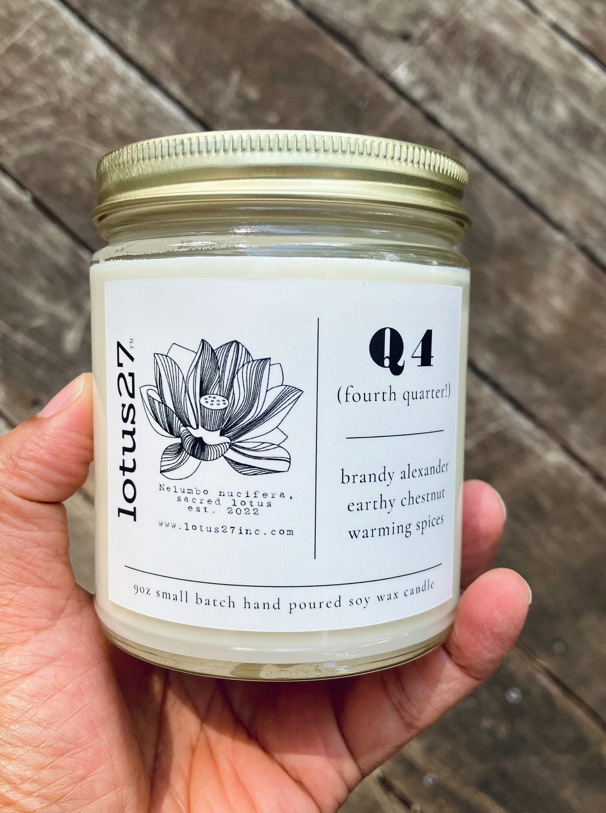 Q4 Luxury Limited Edition Candle with Notes of Creamy Eggnog, Aged Brandy, Earthy Chestnut + Warming Spices