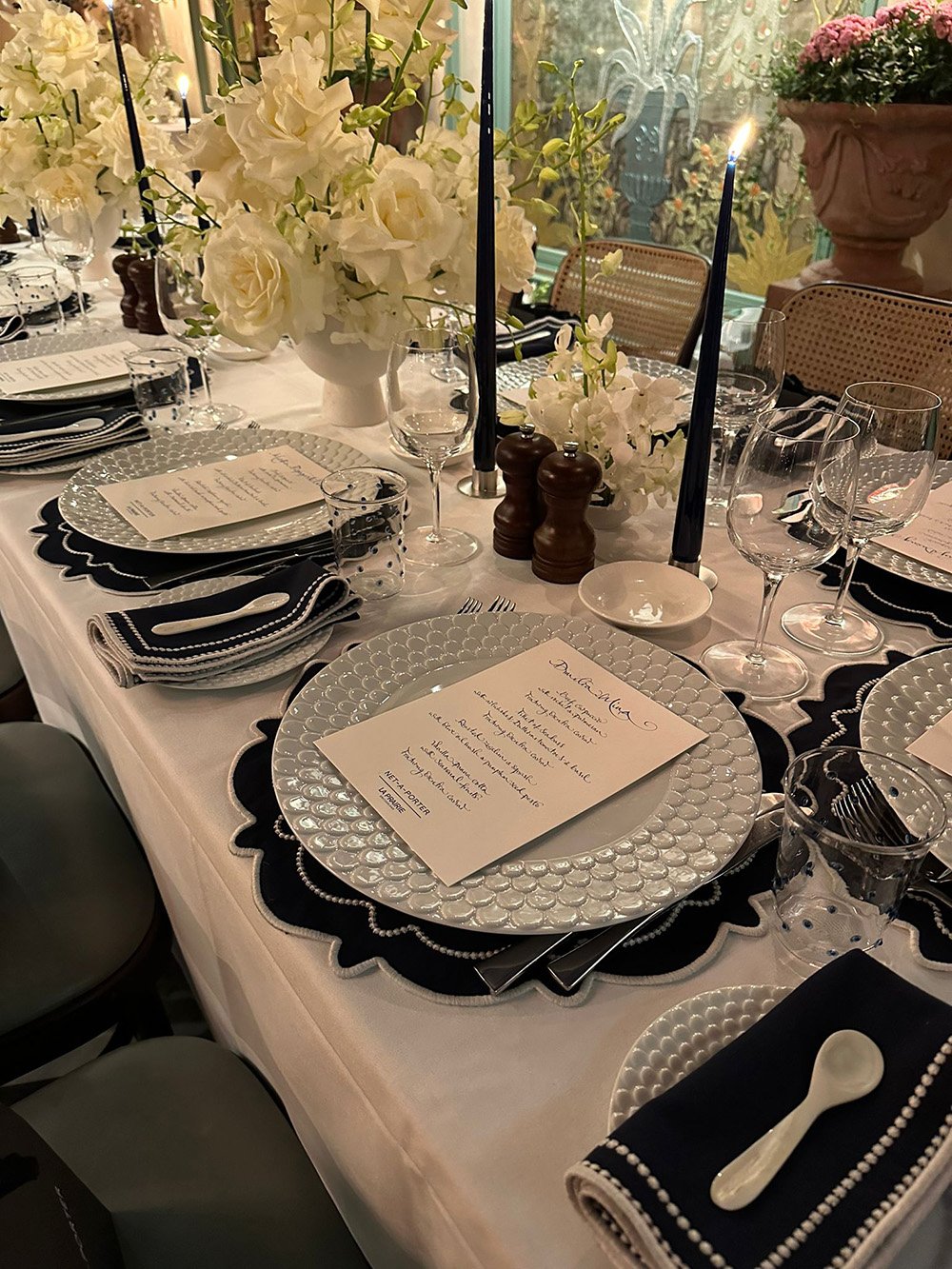 Simple Rose Vases on table Net A Porter Brand Event.jpg