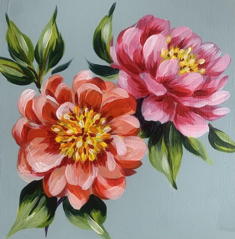 Peonies Acrylics Image