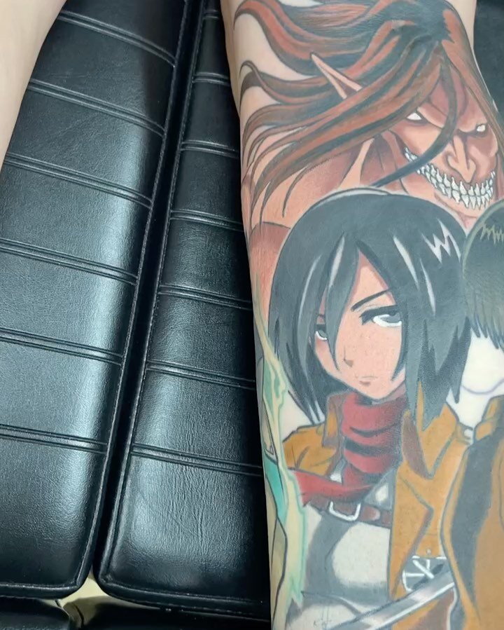 Attack on Titan // Eren, Eren Attack Titan, and Mikasa

Let me know your thoughts in the comments👇👇

💥Color &amp; Black/Grey Tattoo Work💥
Anime⚡️Cartoons⚡️Comics⚡️Pop Culture⚡️Japanese ⚡️New School

If you have any questions or would like to star