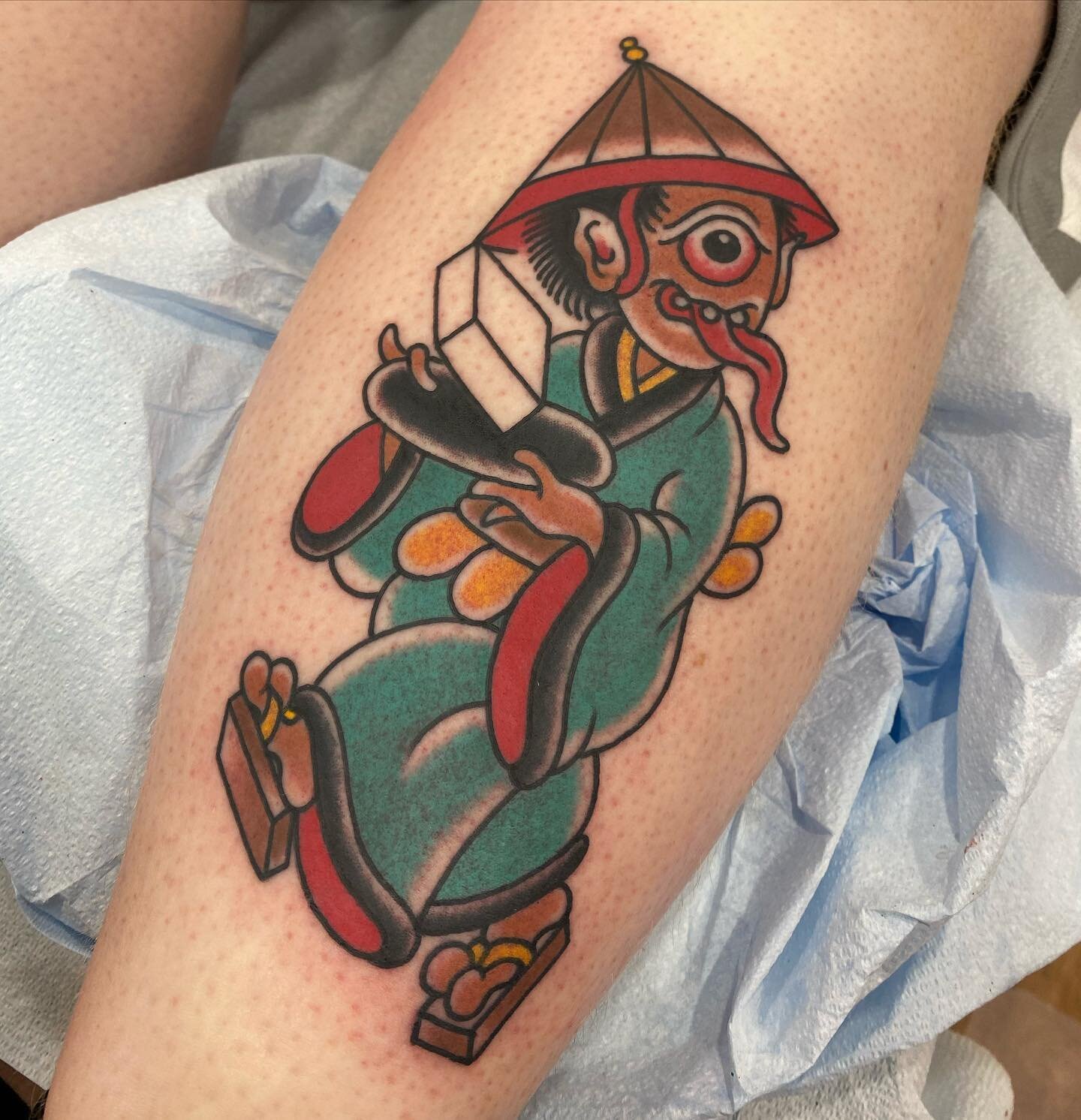 Thanks! @younggaskeepasack #tattoo #yokai #michigantattooers #kalamazoomachine