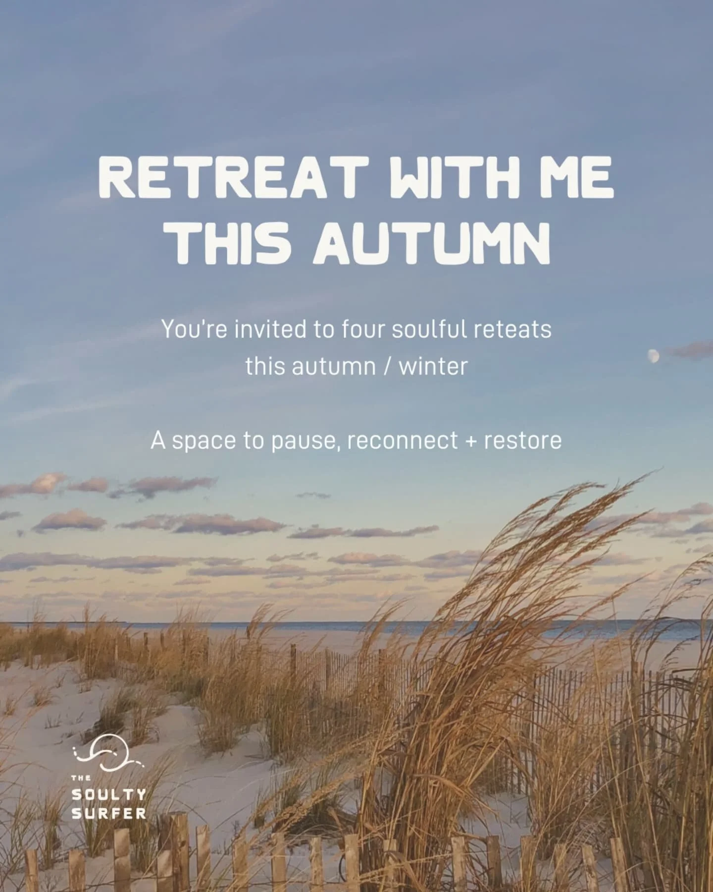 Retreat with me this autumn ✨
 
Four soulful gatherings, each designed to help you pause, reconnect, and restore.
 
🌾 Autumn Equinox &mdash; 21 Sept (Early Bird until 18 Sept)
🌾 Yoga + Lunch at The Barn &mdash; 11 Oct
🌾 Cornwall Coastal Retreat &m