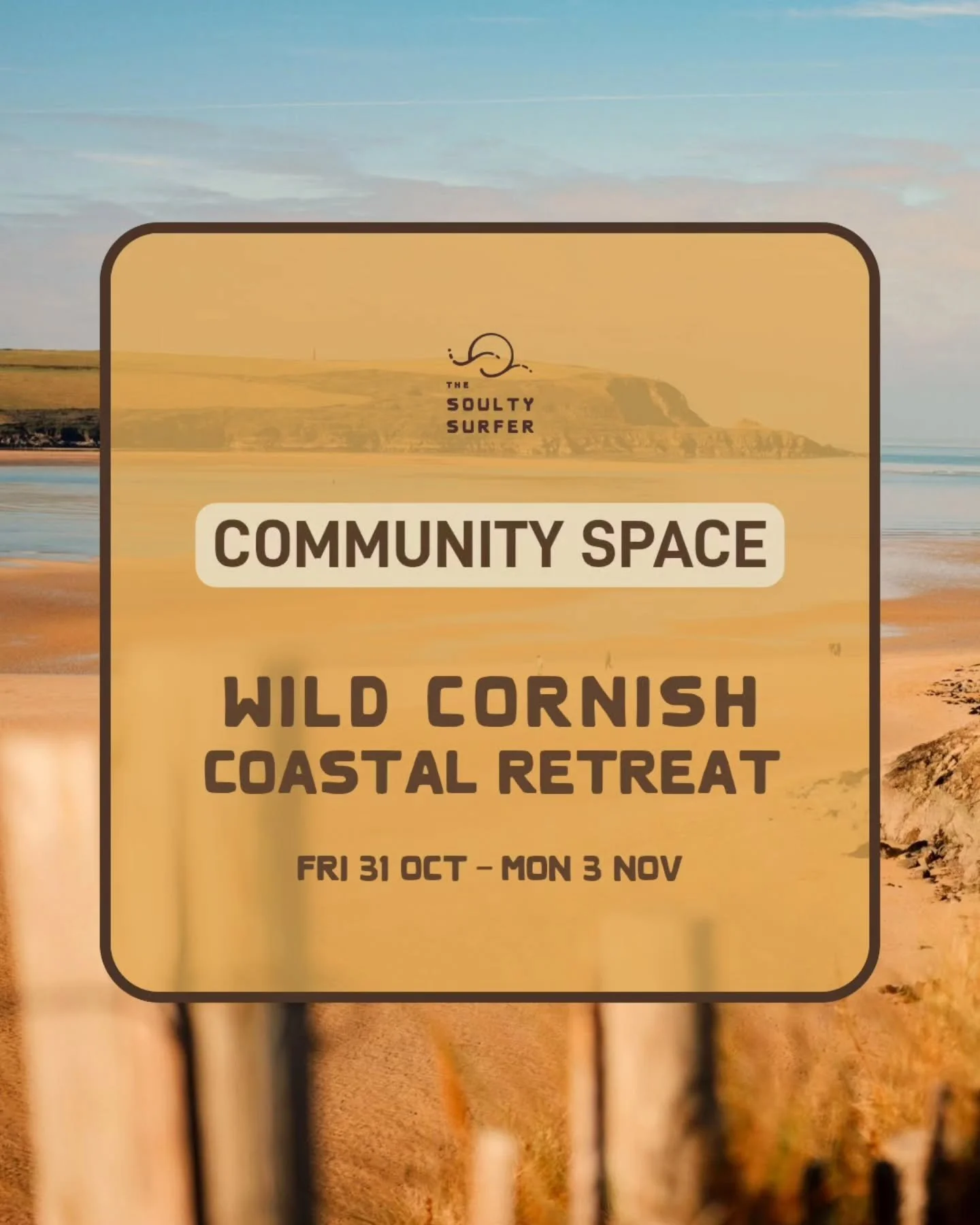 I'm opening one half price Community Space for the Wild Cornish Coastal Retreat (31 Oct &ndash; 3 Nov).

This is a space for someone who would benefit from a weekend of rest, nourishment and sea air, but hasn&rsquo;t been able to join because of fina