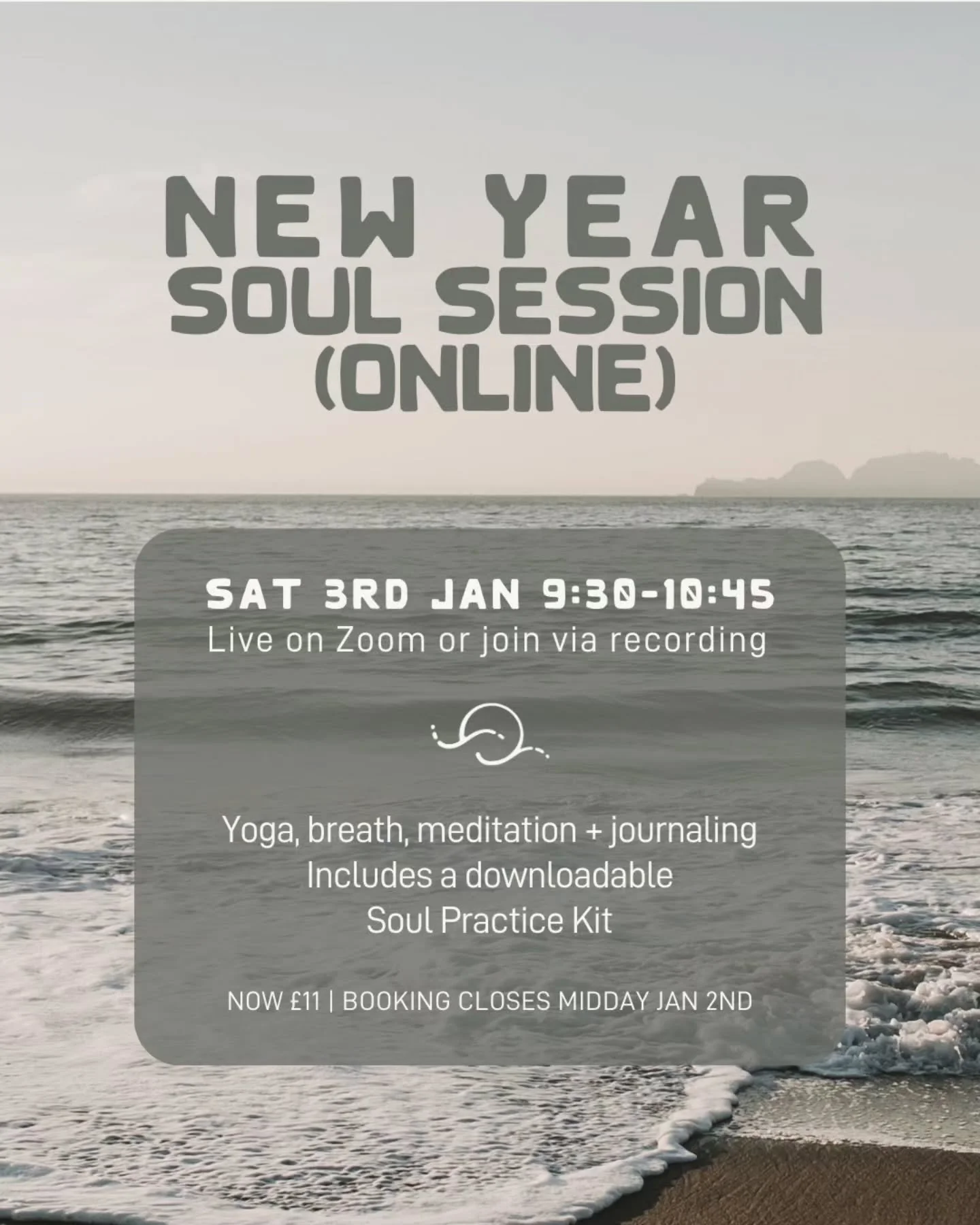 NEW YEAR SOUL SESSION ✨ // An online offering.&nbsp;

As we turn the page into another year, we arrive softly.

Let&rsquo;s start this chapter not with pressure or big goals, but with breath, presence, and space to come back to ourselves.

This is fo