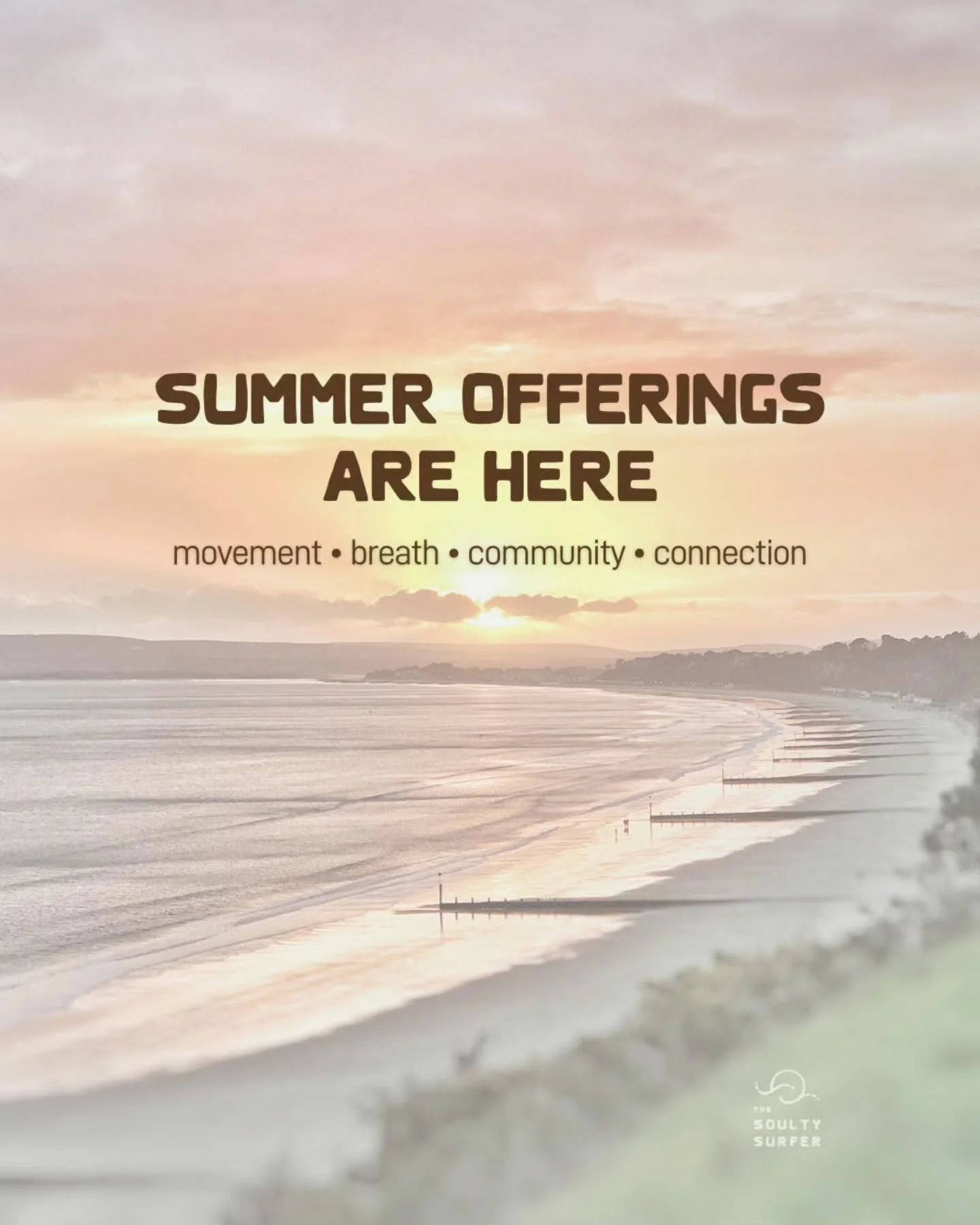 SUMMER OFFERINGS ARE HERE ☀️ //
I&rsquo;m so excited (and honestly relieved) to finally share this new rhythm with you.

Over the past few months I&rsquo;ve been creating a more consistent way of showing up with classes, beach gatherings, workshops a