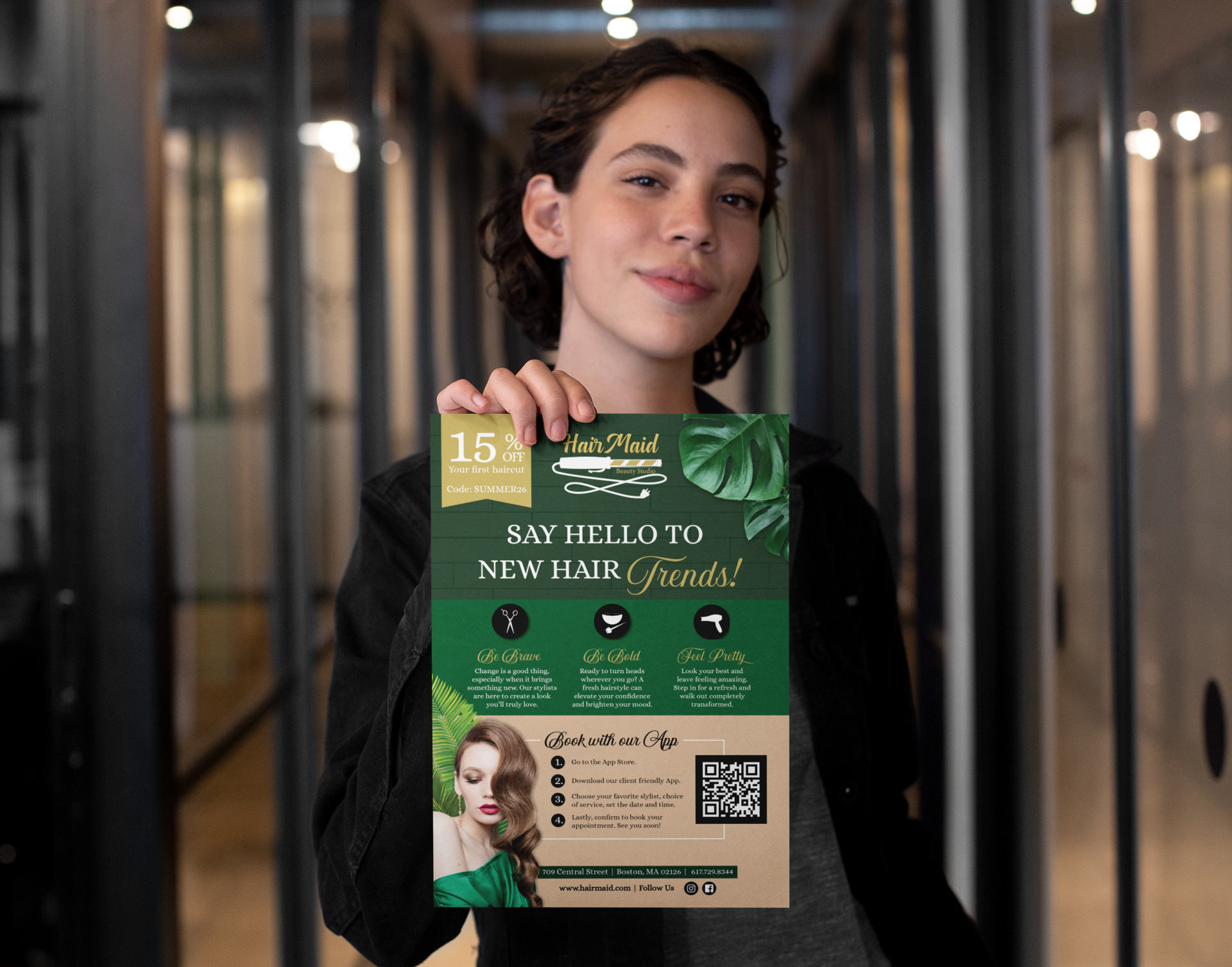 mockup-of-a-woman-showing-an-a4-flyer-at-a-corridor-27429.png