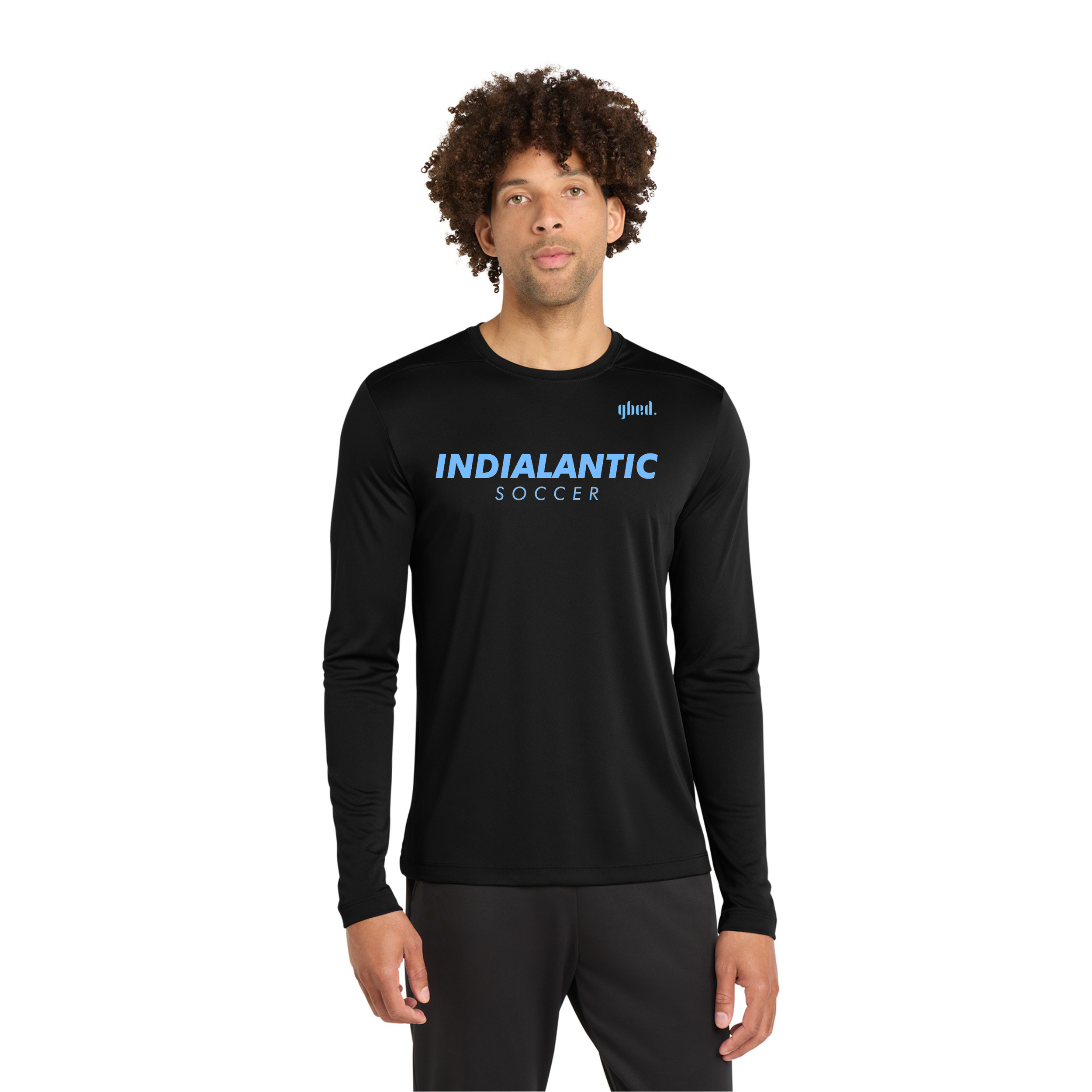 The Performance Longsleeve Tee - Black with blue - IYSA