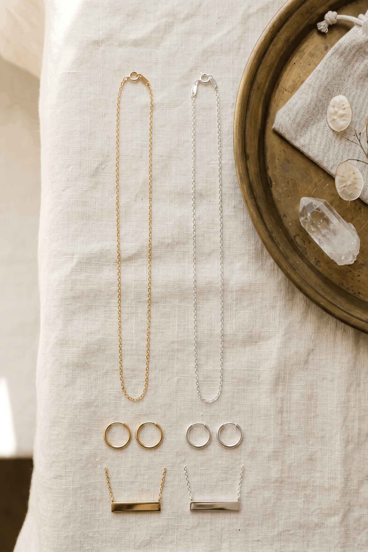 gold and silver jewelry