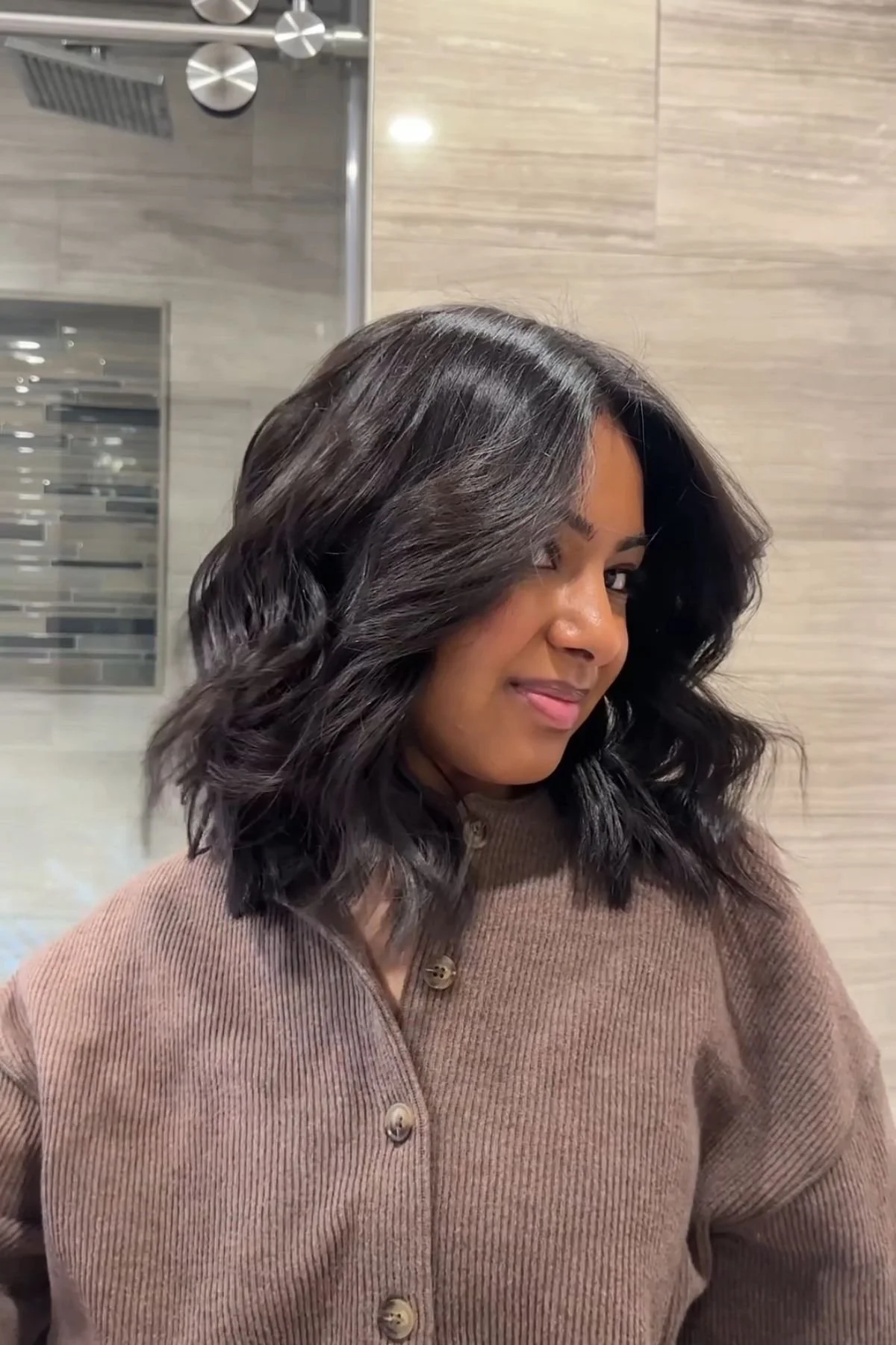 how to curl short hair with flat iron-left side