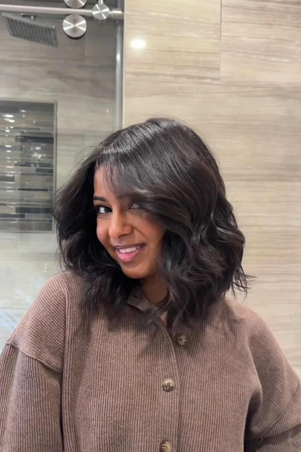 how to curl short hair with flat iron-right side