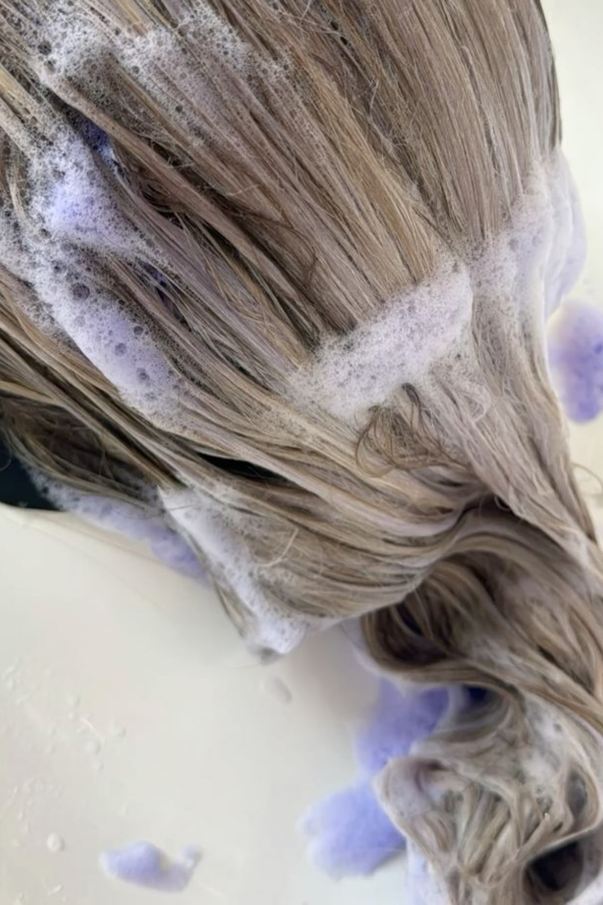 toning blonde highlights at home with purple shampoo and color-safe care products