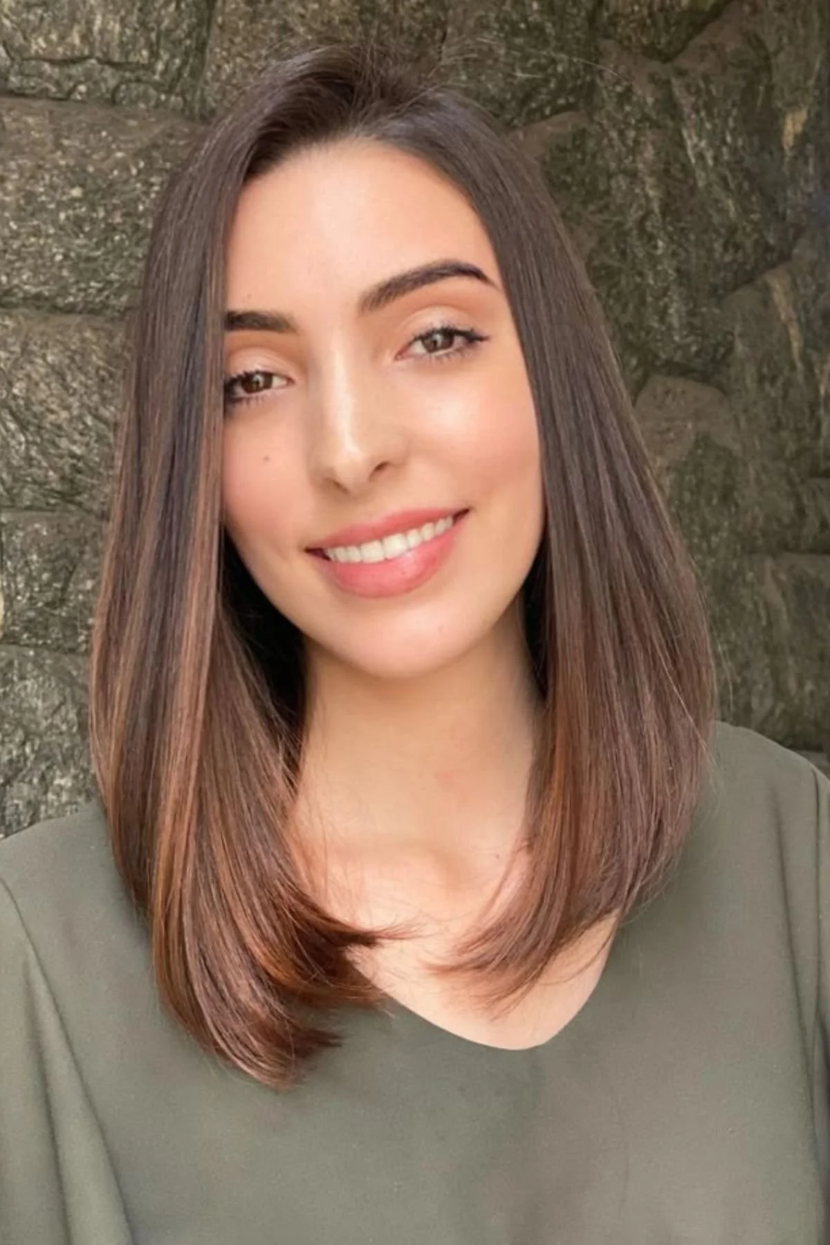 Sleek Straight Hair with Tucked Ends