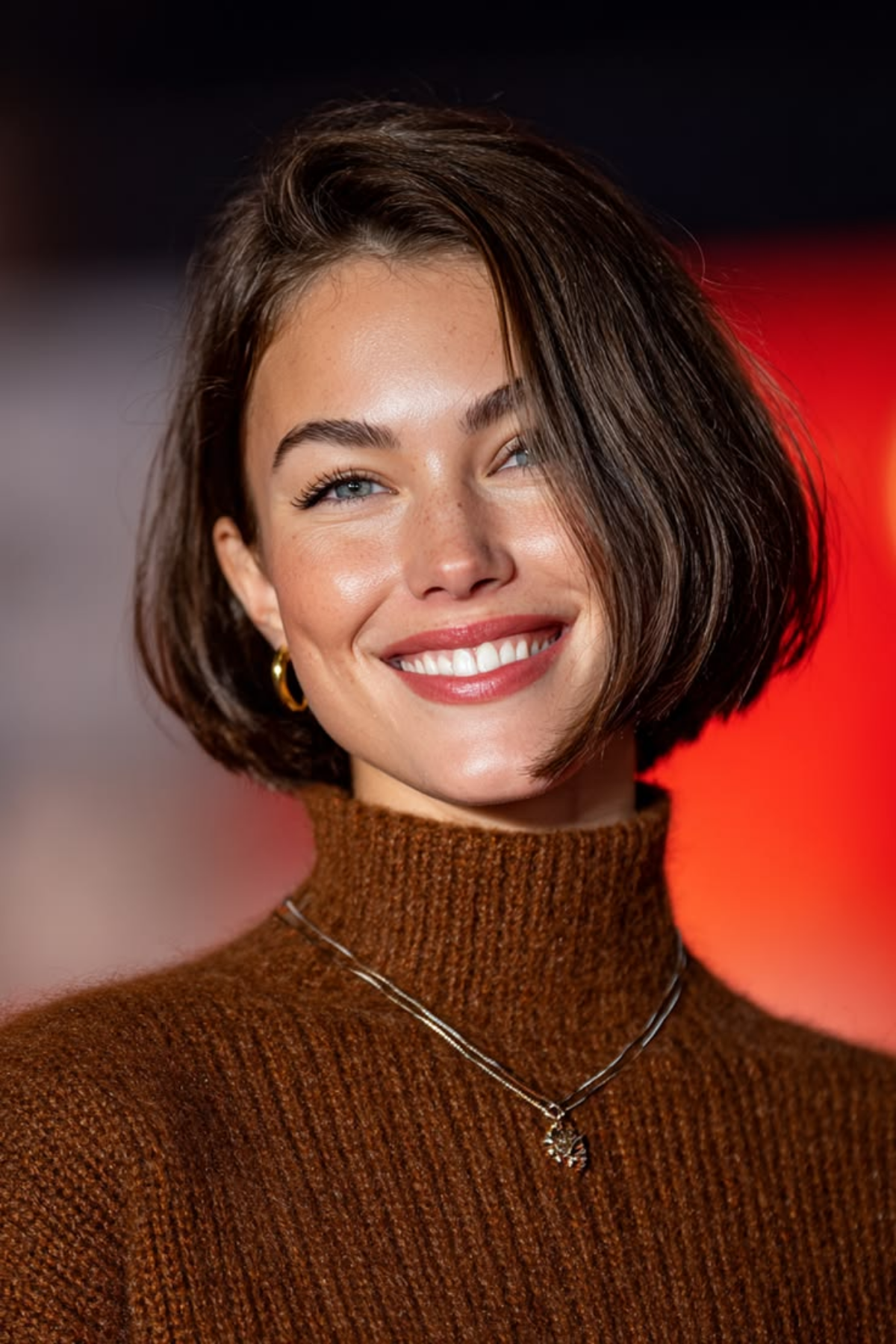 A chin-length Italian bob cut sharp with a sleek polished finish