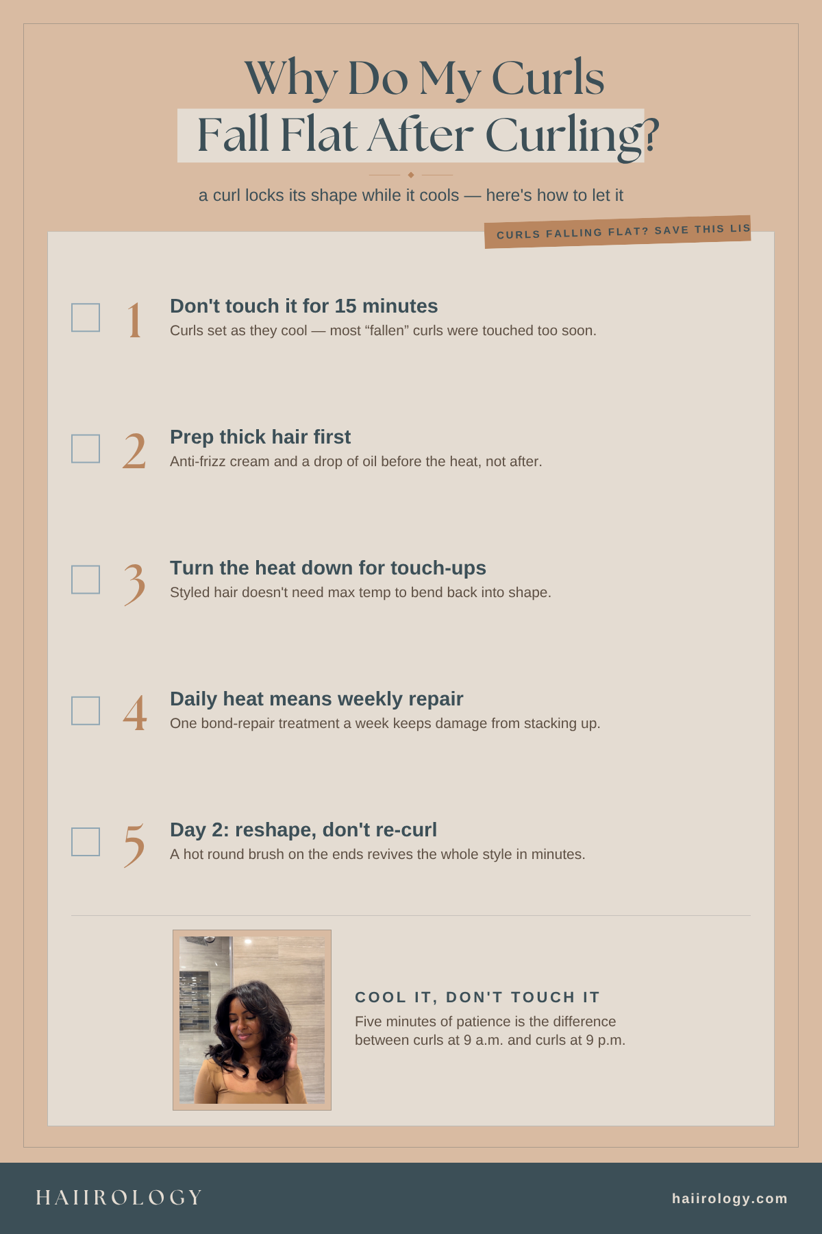 why do your curls fall flat after curling infographic