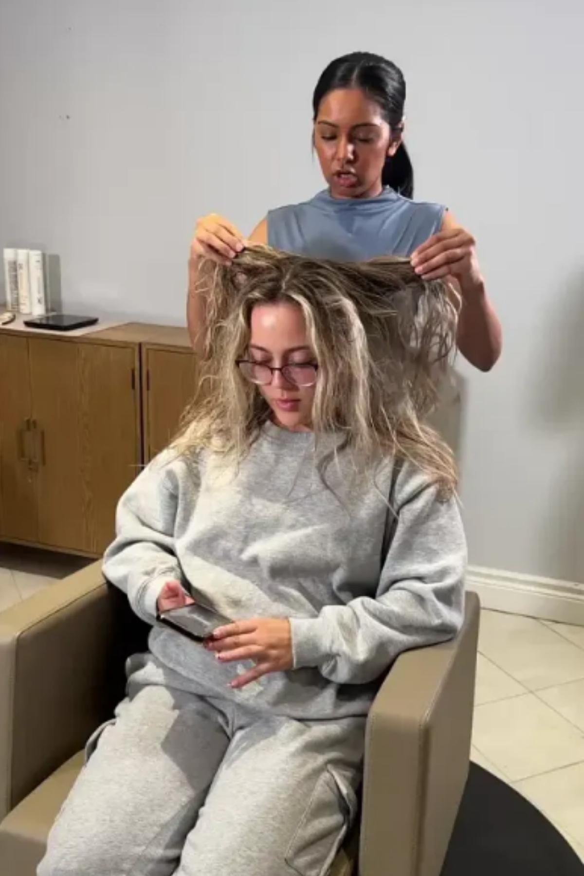 A maintenance appointment for thick hair is about bulk, not length