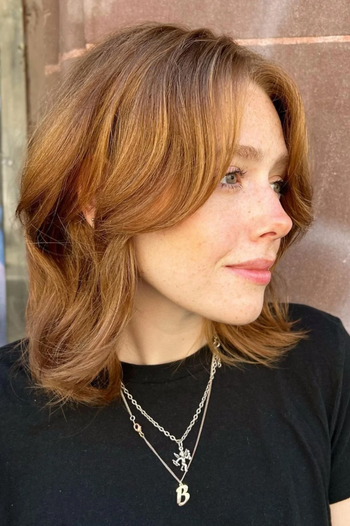 Woman wearing Textured Long Bob (Lob)