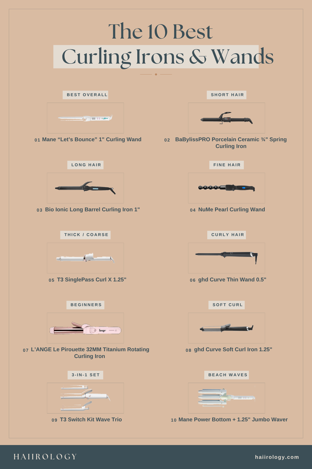 best 10 curling irons and wands infographic