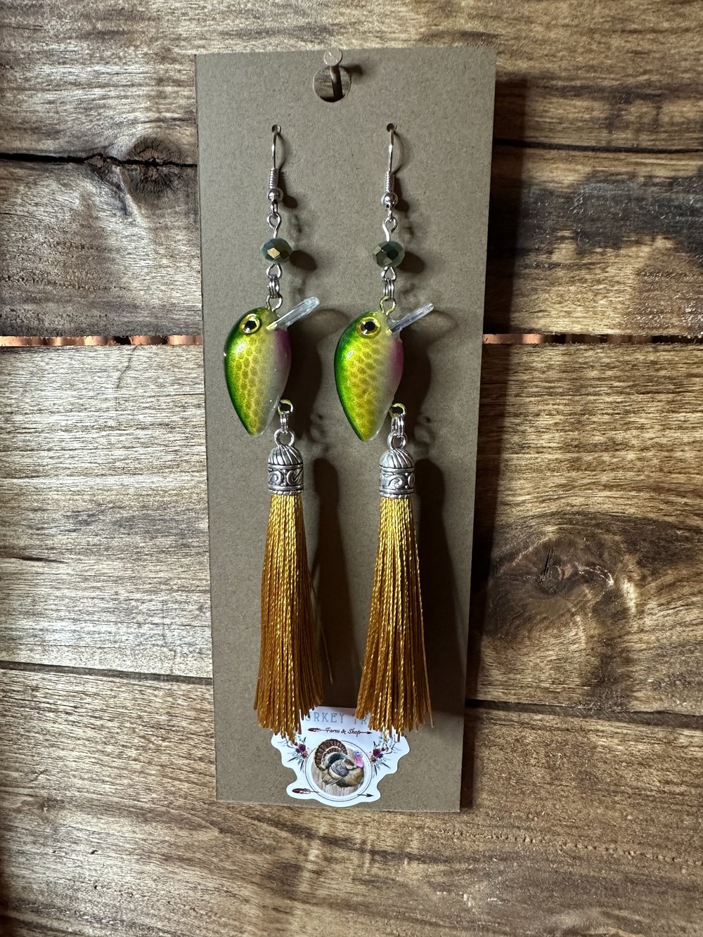 Fishing Lure Earrings w/Trim-able Tail #2 — Turkey Trot Farm & Shop LLC