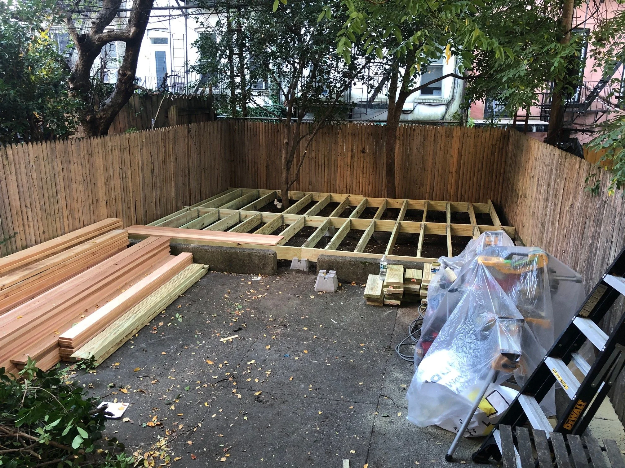 Day 2 - Deck framing roughed in