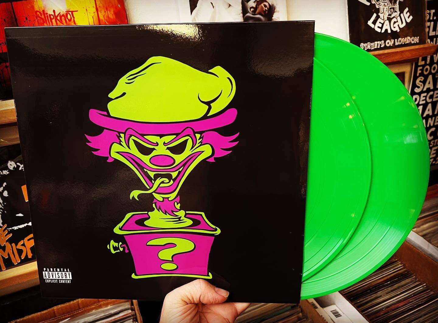 PM or stop by the shop to purchase.  #icp #insaneclownposse #riddlebox #coloredvinyl #vinylcollection #recordcollection #shaggy2dope #violentj #hiphop #recordsforsale #vinylporn #downwiththeclown #recordstore