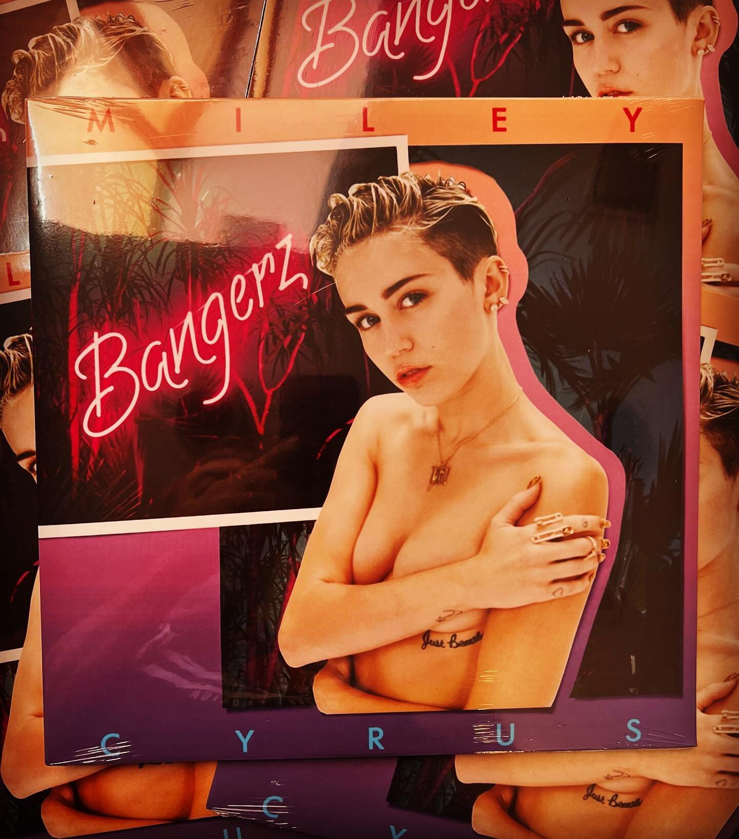 In stock now!  2xLP on pink vinyl.  Don&rsquo;t sleep on this one!  #mileycryus #bangerz #coloredvinyl #miley #wreckingball #recordcollection #vinylrecords