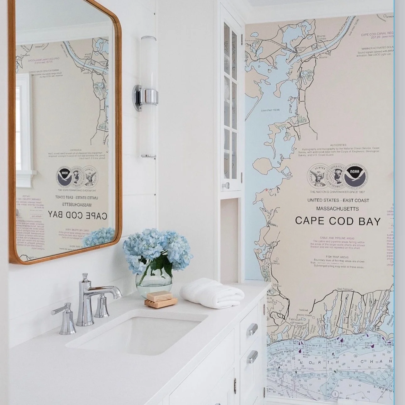 Sometimes all it takes is one or two walls. 🗺️

Accent walls are one of our favorite ways to transform a space without going wrapping the full room. You still get that custom, coastal statement&mdash;just in a more subtle, budget-friendly way.

From