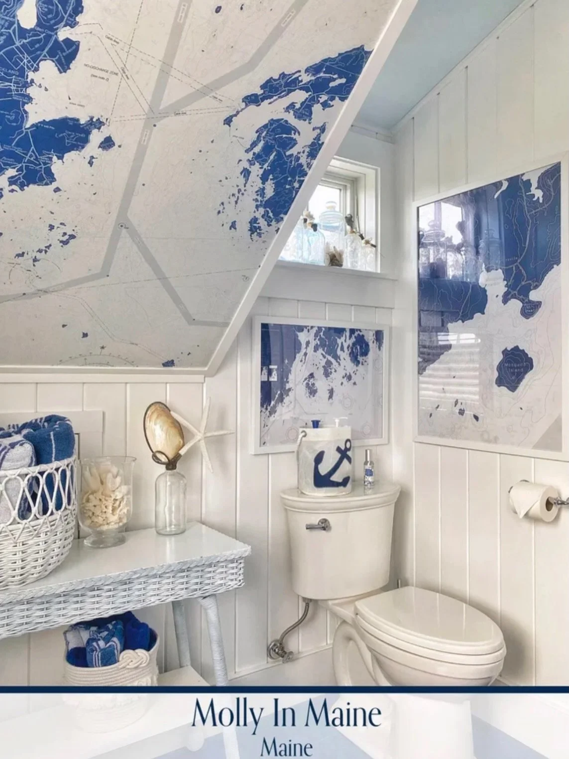Welcome to this week&rsquo;s Wallpapered Weekly feature, where we highlight one of our favorite custom installs from our portfolio.

💙 Molly in Maine 💙  As seen in @noramurphycountryhouse and @homeworthy House Tour, our nautical chart wallpaper was